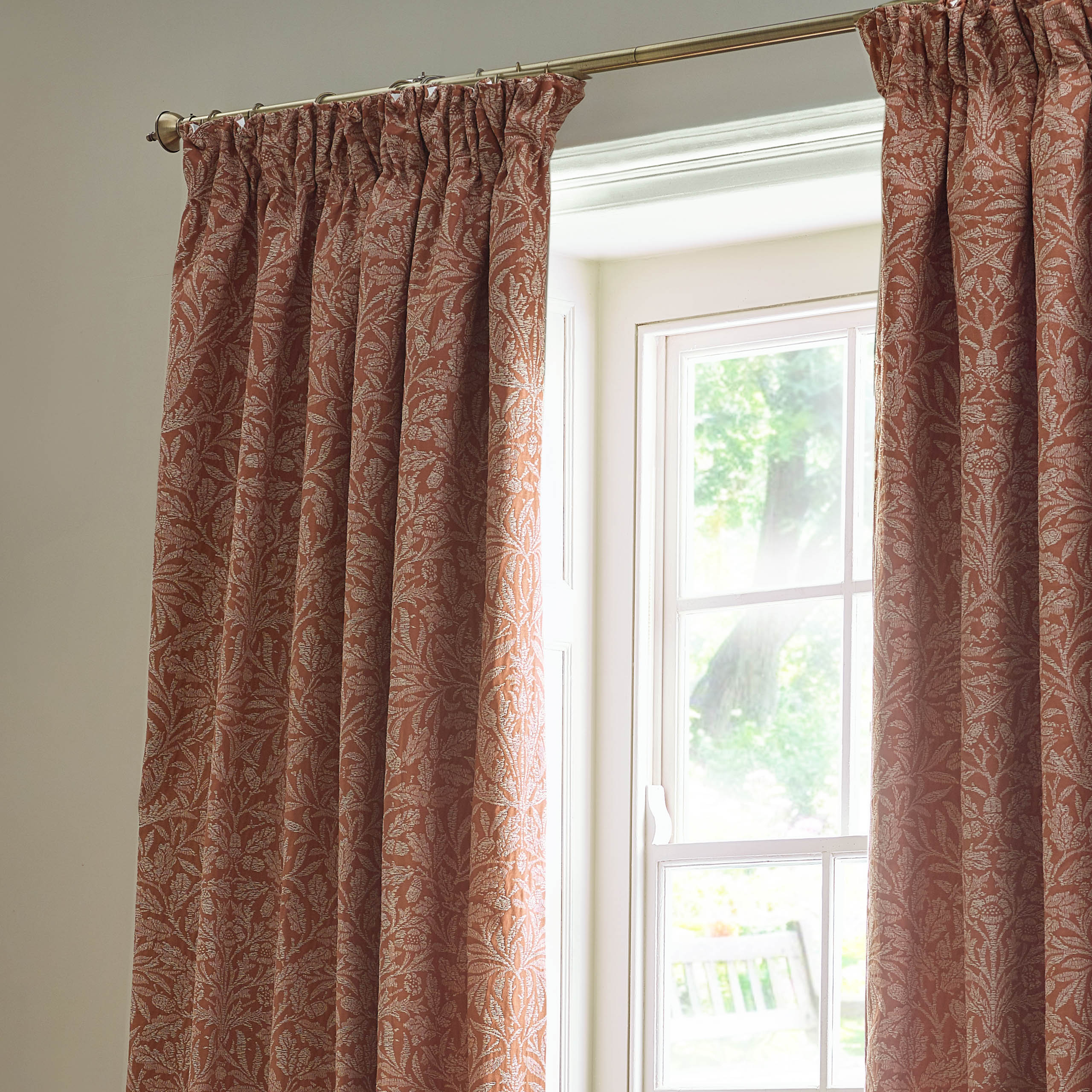 Acorn Tonal Matt Jacquard Pencil Pleat Curtains