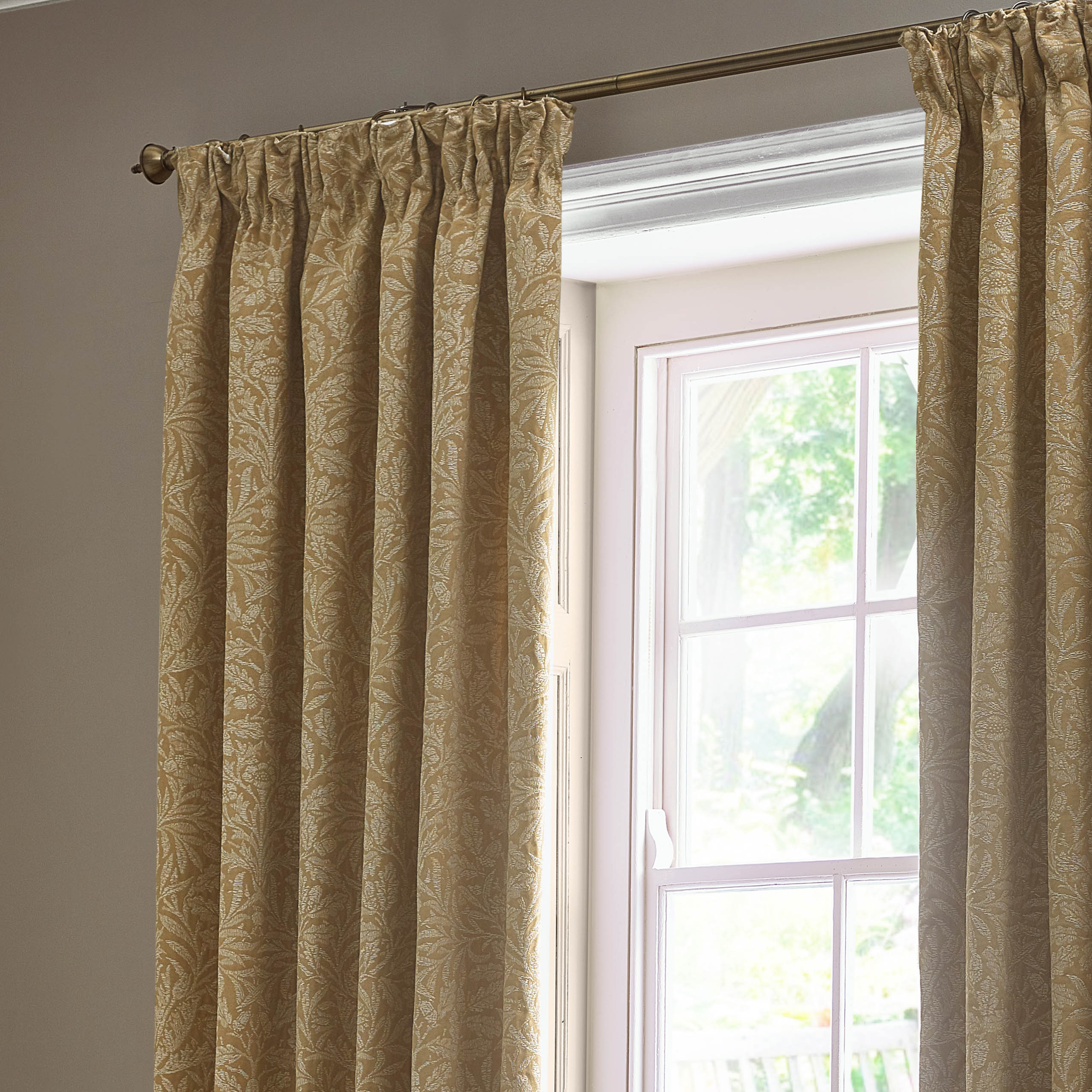 Acorn Tonal Matt Jacquard Pencil Pleat Curtains