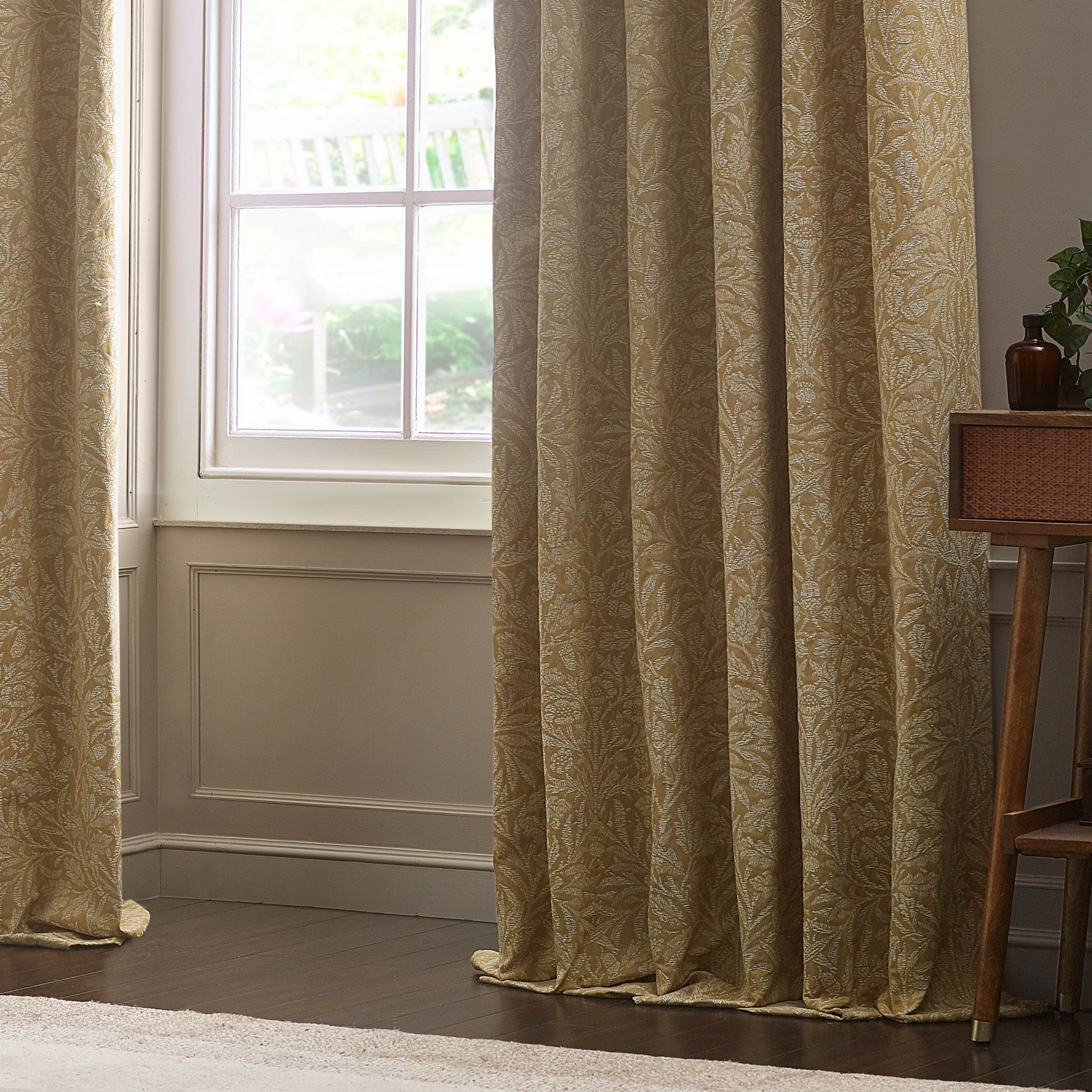 Acorn Tonal Matt Jacquard Pencil Pleat Curtains