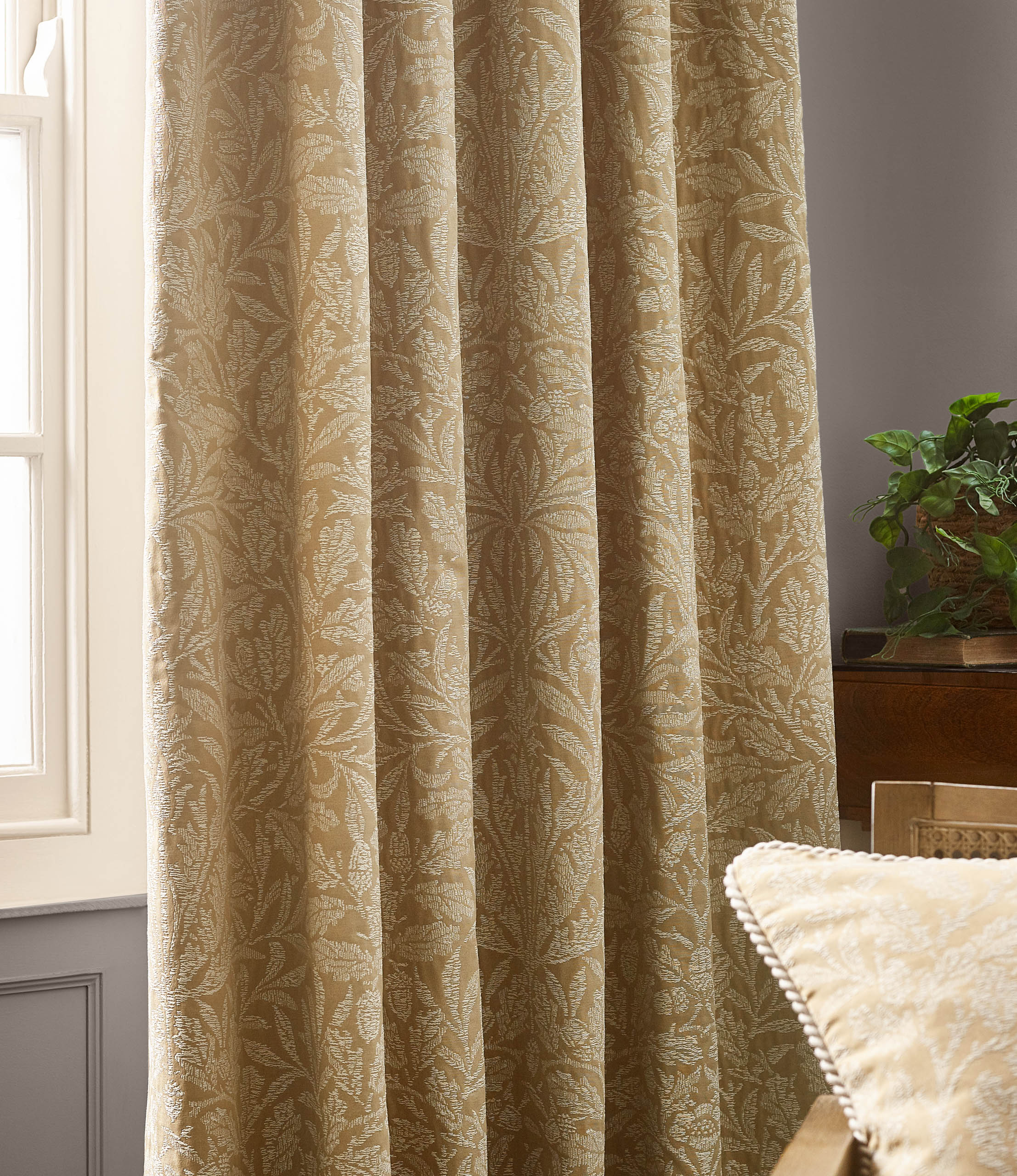 Acorn Tonal Matt Jacquard Pencil Pleat Curtains