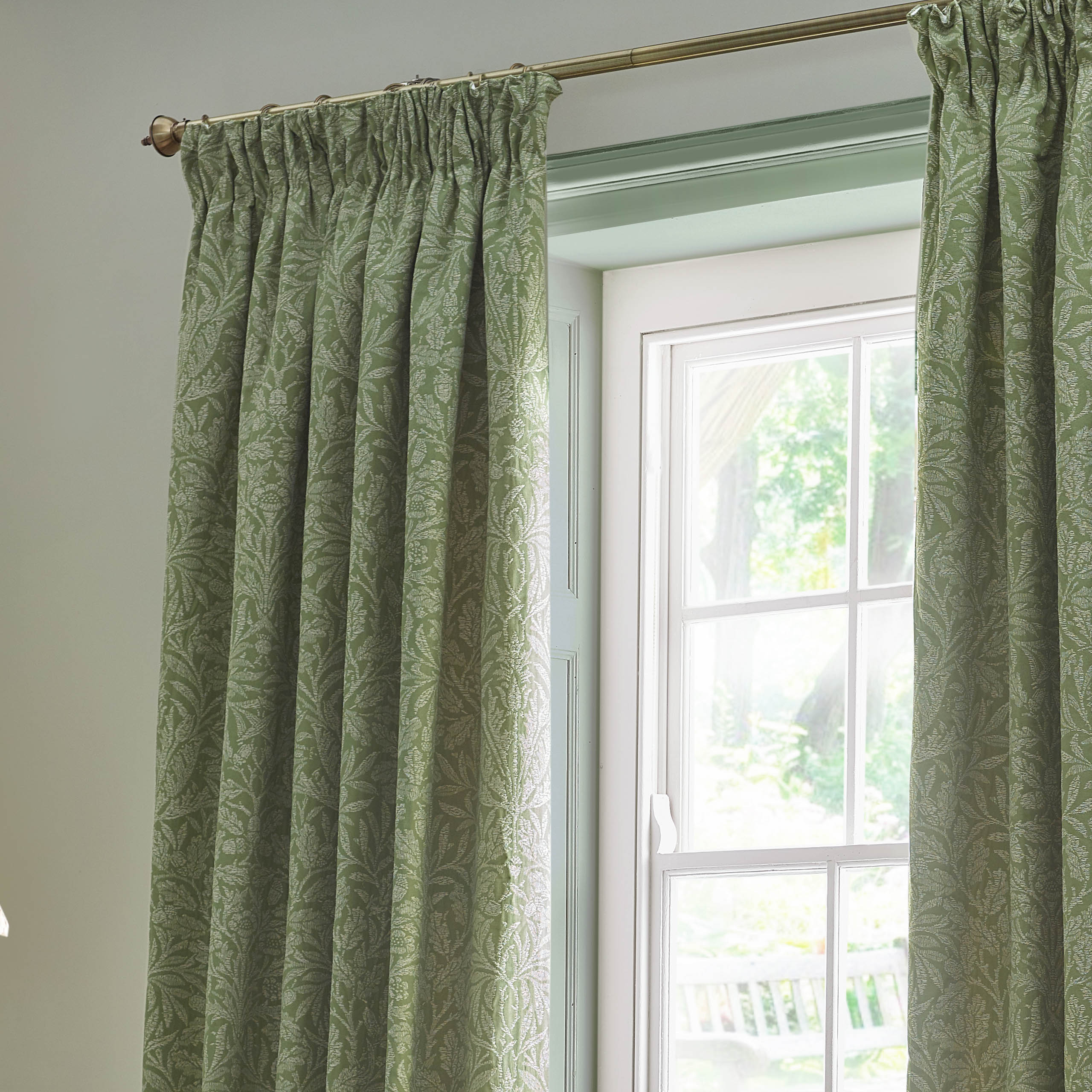 Acorn Tonal Matt Jacquard Pencil Pleat Curtains