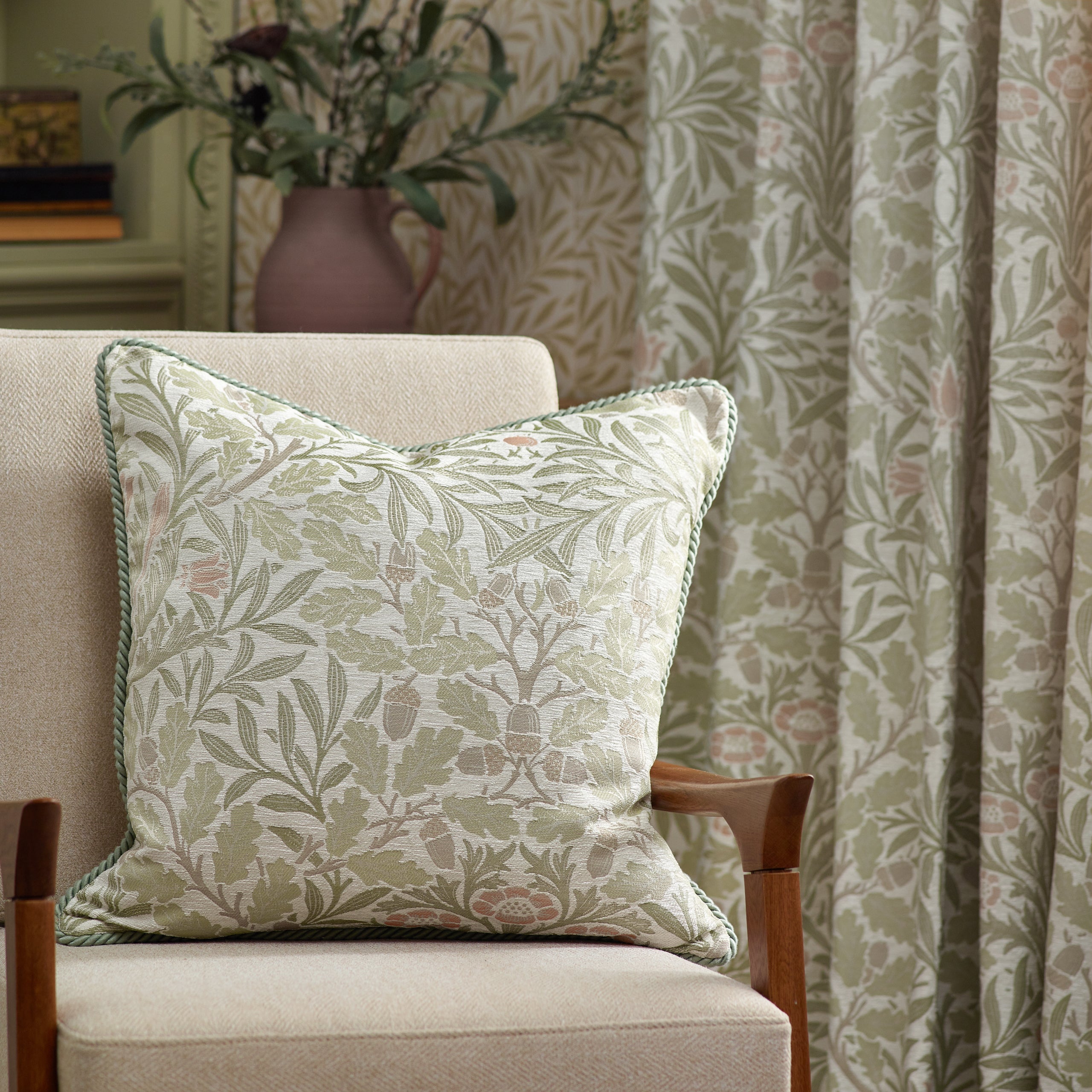 Acorn Multi Floral Jacquard Pencil Pleat Curtains