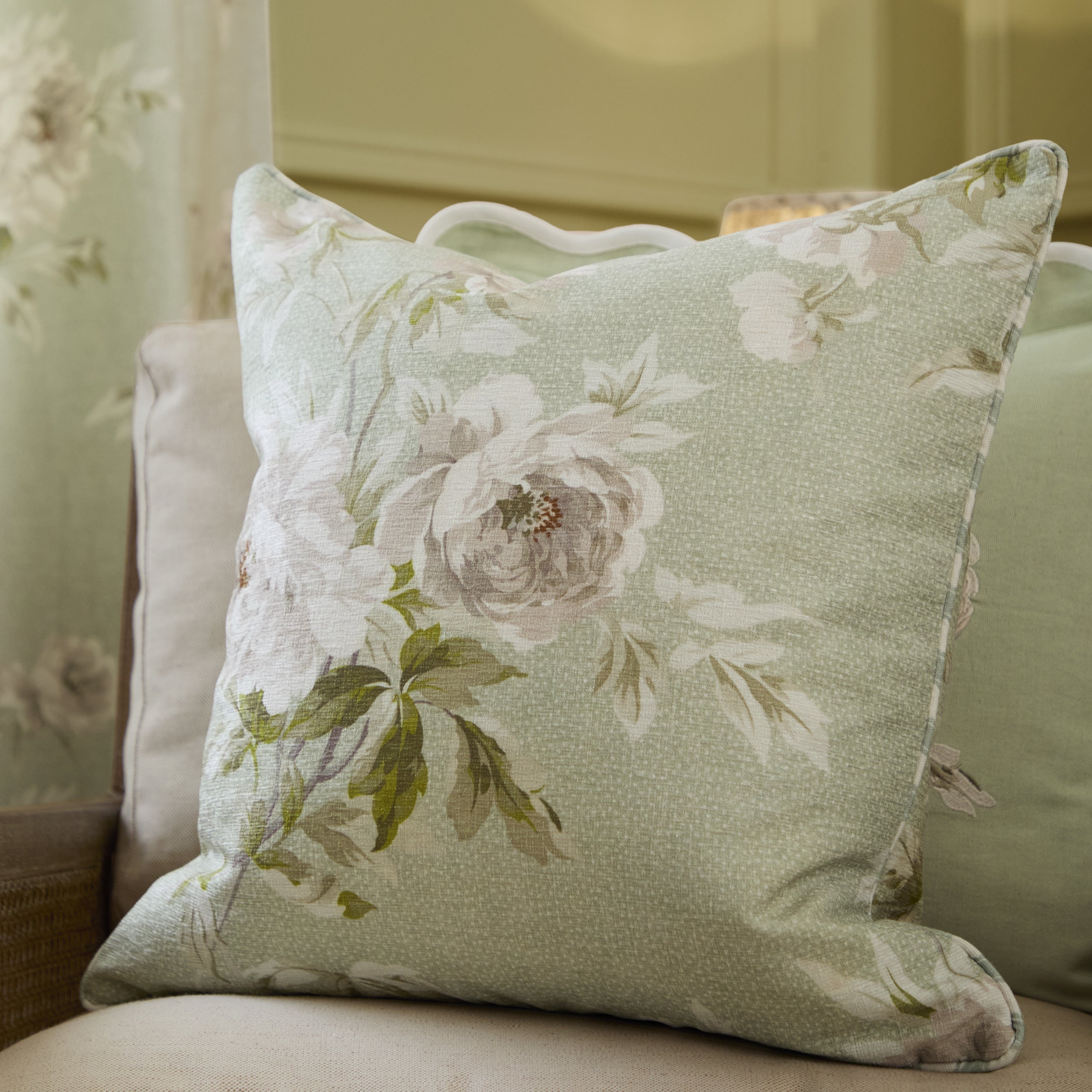 Adele Floral Chenille Cushion