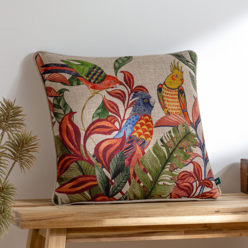 Akamba Parrot Scene Cushion