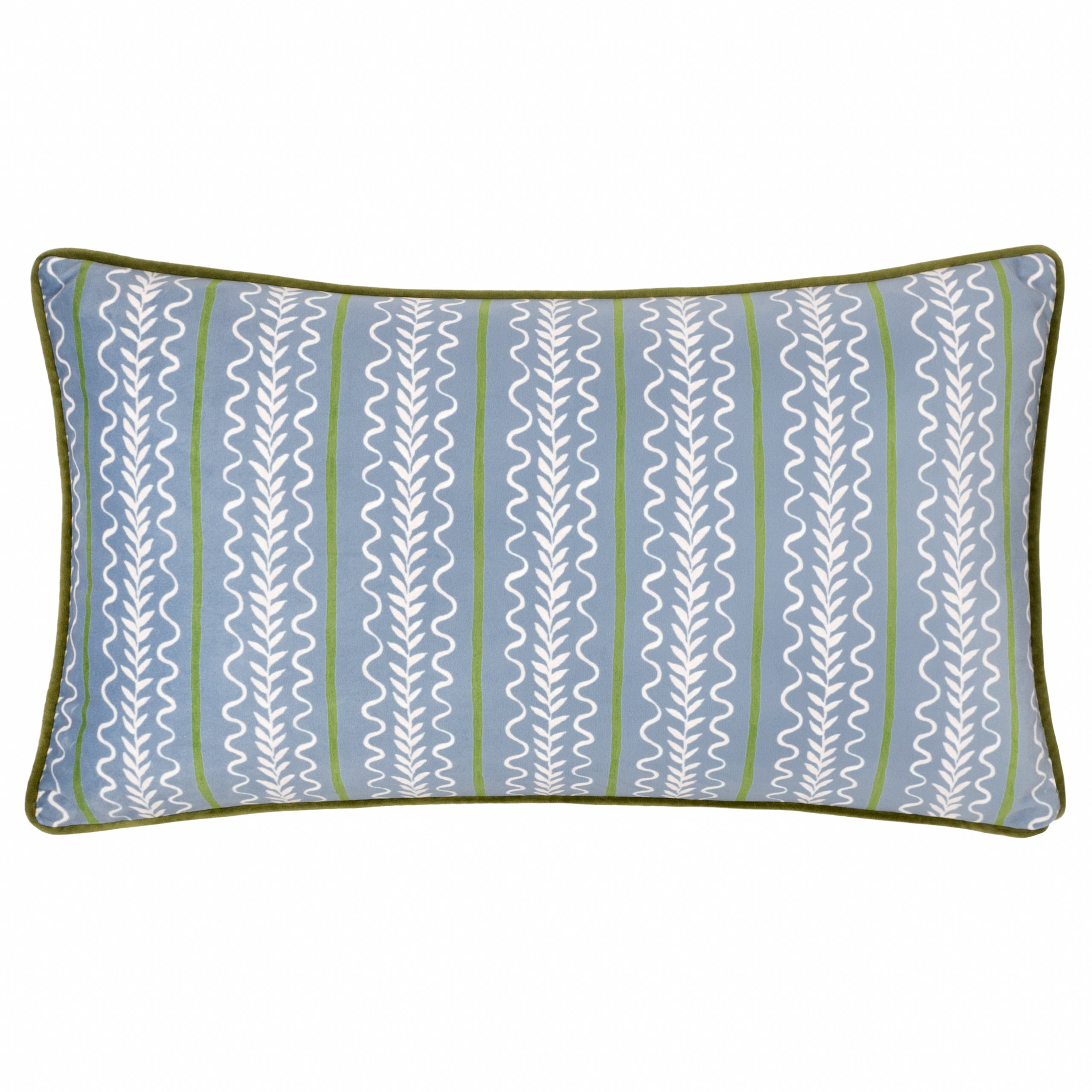 Albera Stripe Piped Velvet Cushion