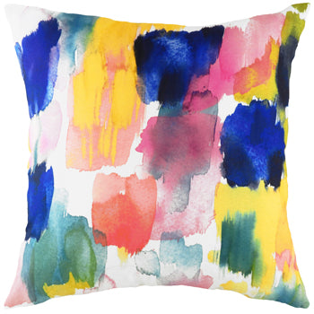 Aquarelle Brushstrokes Abstract Cushion