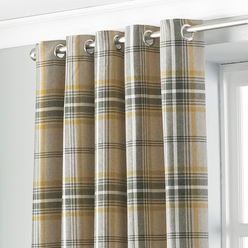 Aviemore Tartan Faux Wool Eyelet Curtains