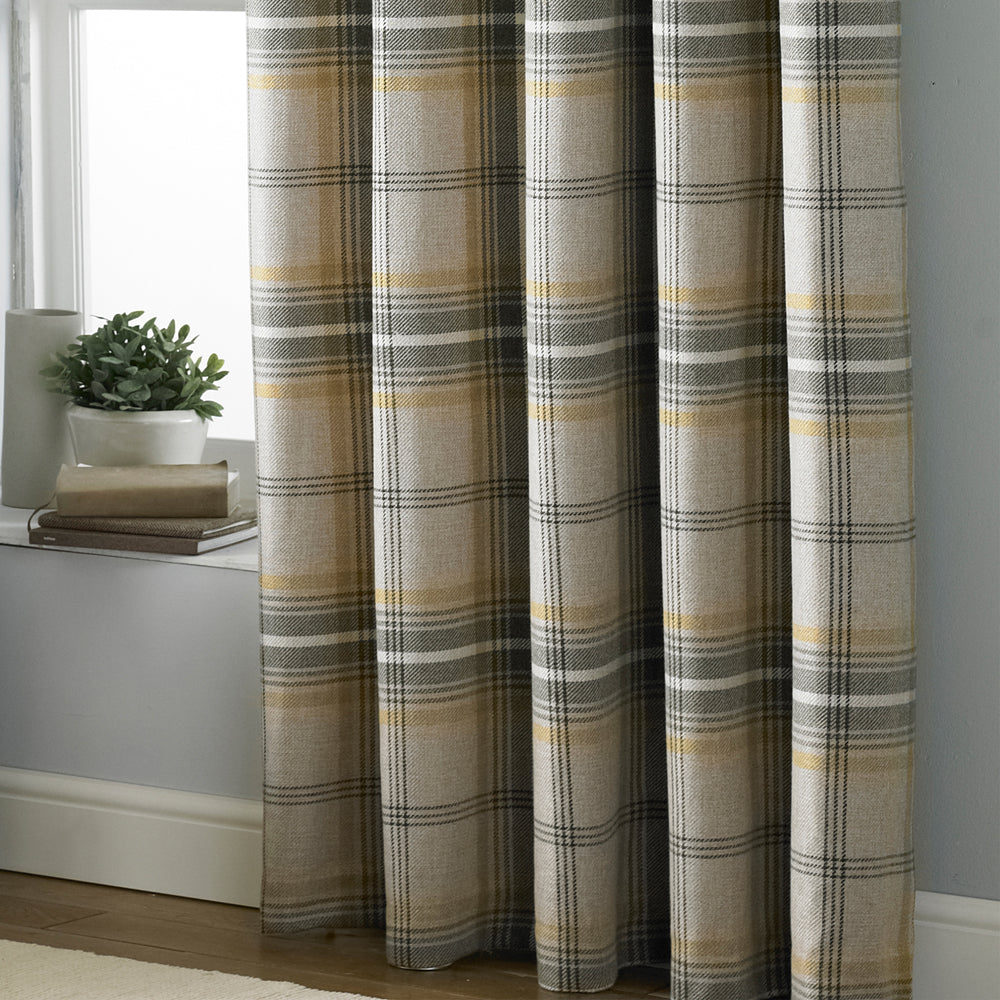 Aviemore Tartan Faux Wool Eyelet Curtains