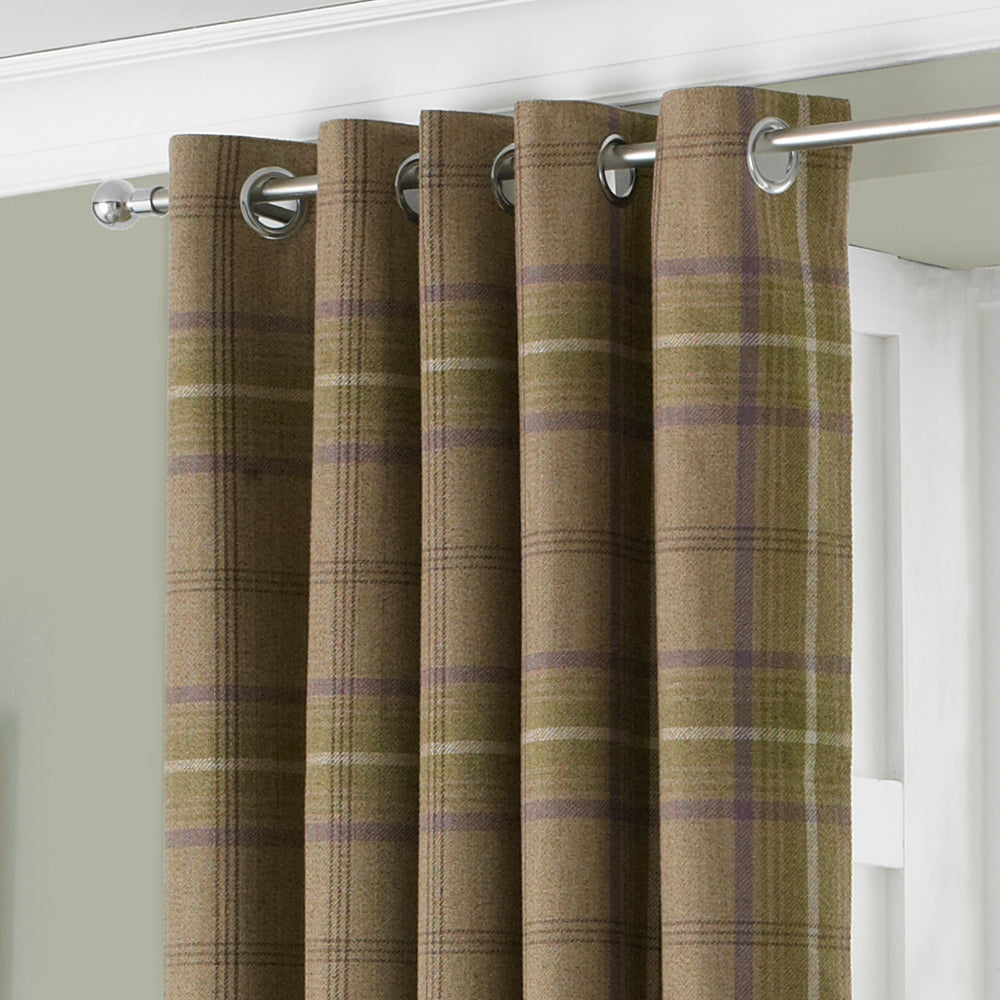 Aviemore Tartan Faux Wool Eyelet Curtains
