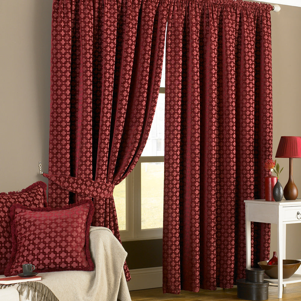 Belmont Chenille Jacquard Pencil Pleat Curtains