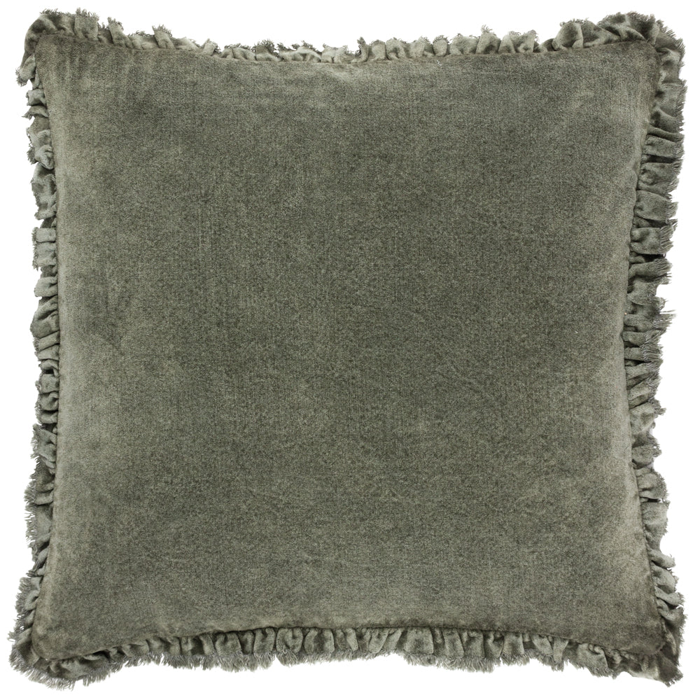 Bertie Washed Cotton Velvet Cushion