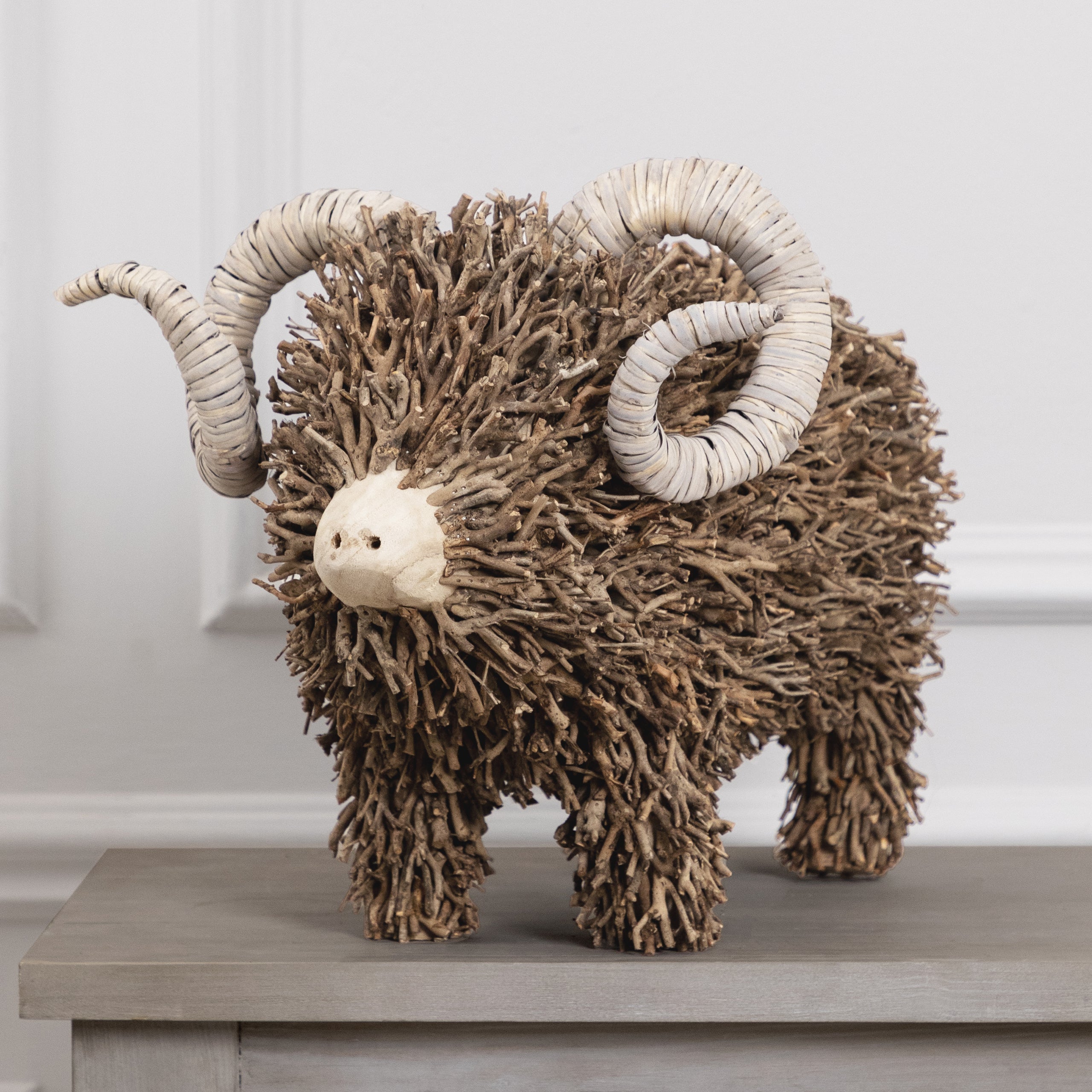 Betty Hand Crafted Ram Wooden Sculpture