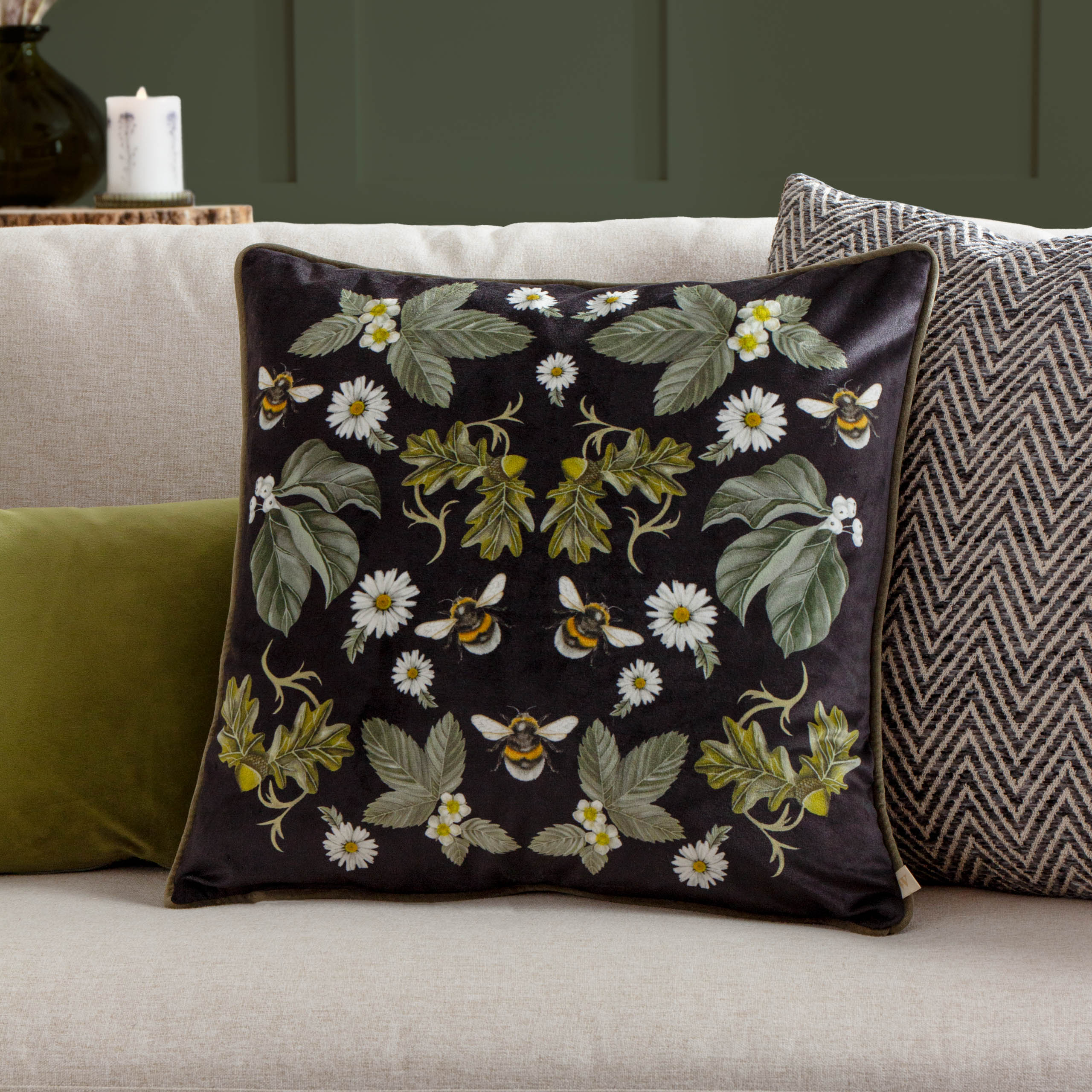 Braywick Clarence Printed Velvet Cushion