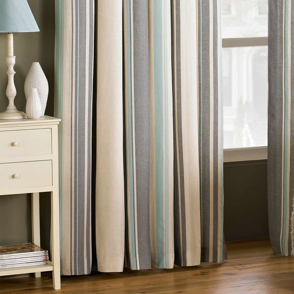 Broadway Striped Eyelet Curtains