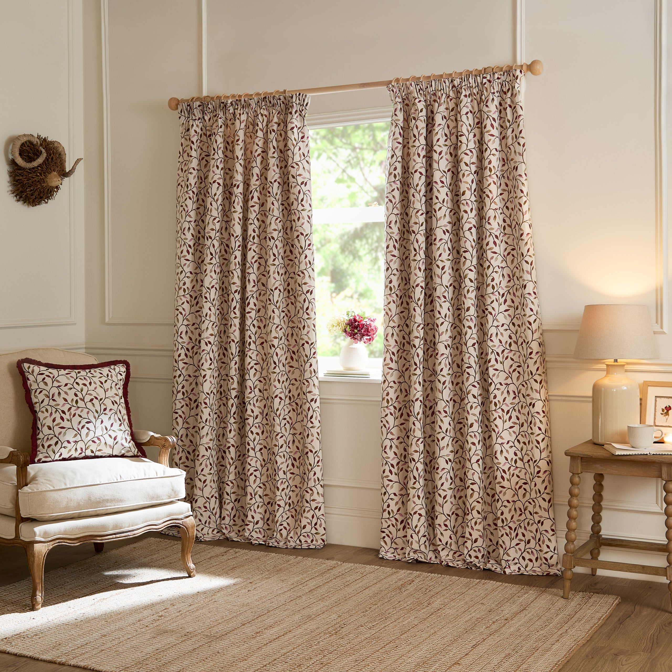 Cervino Jacquard Room Darkening Pencil Pleat Curtains
