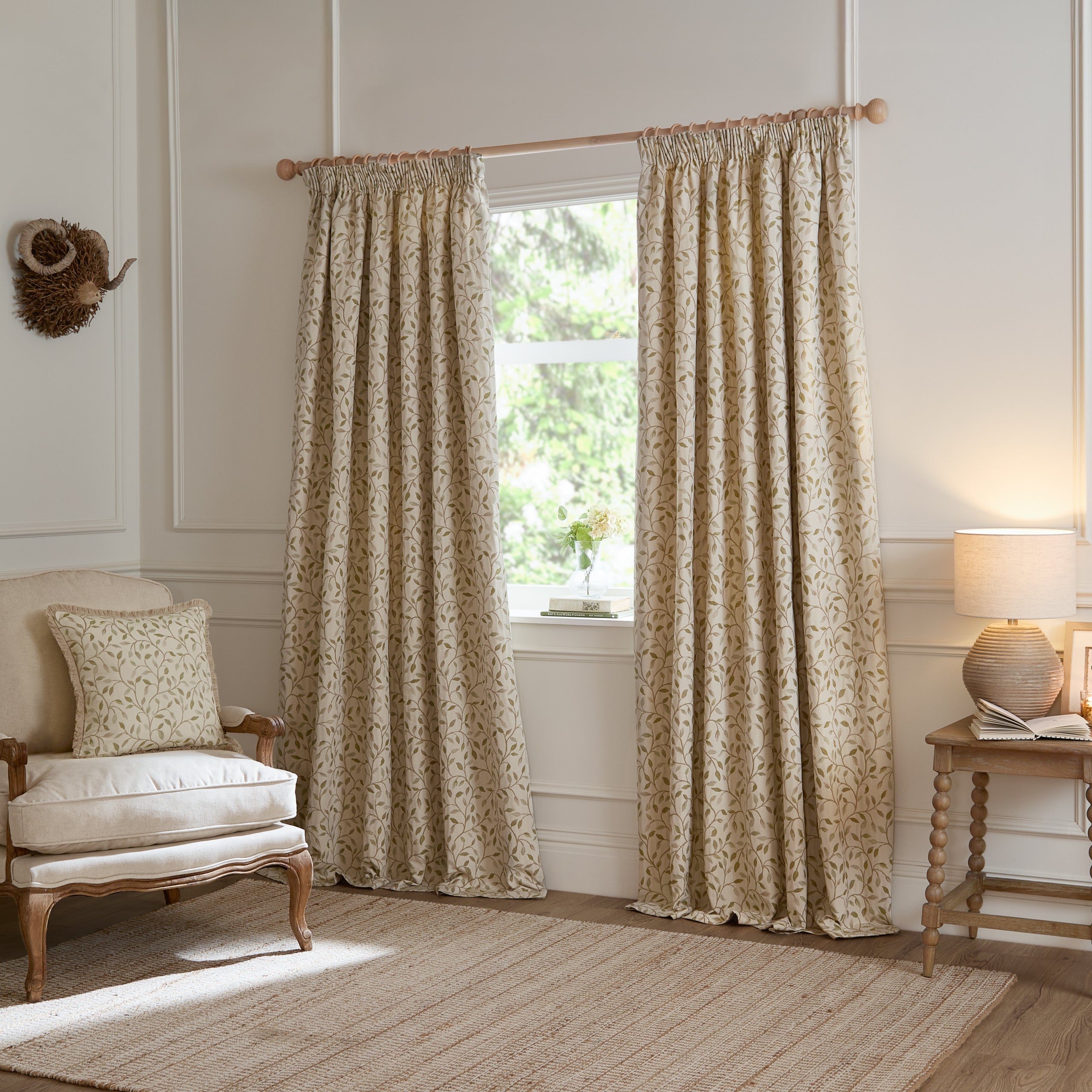 Cervino Jacquard Room Darkening Pencil Pleat Curtains