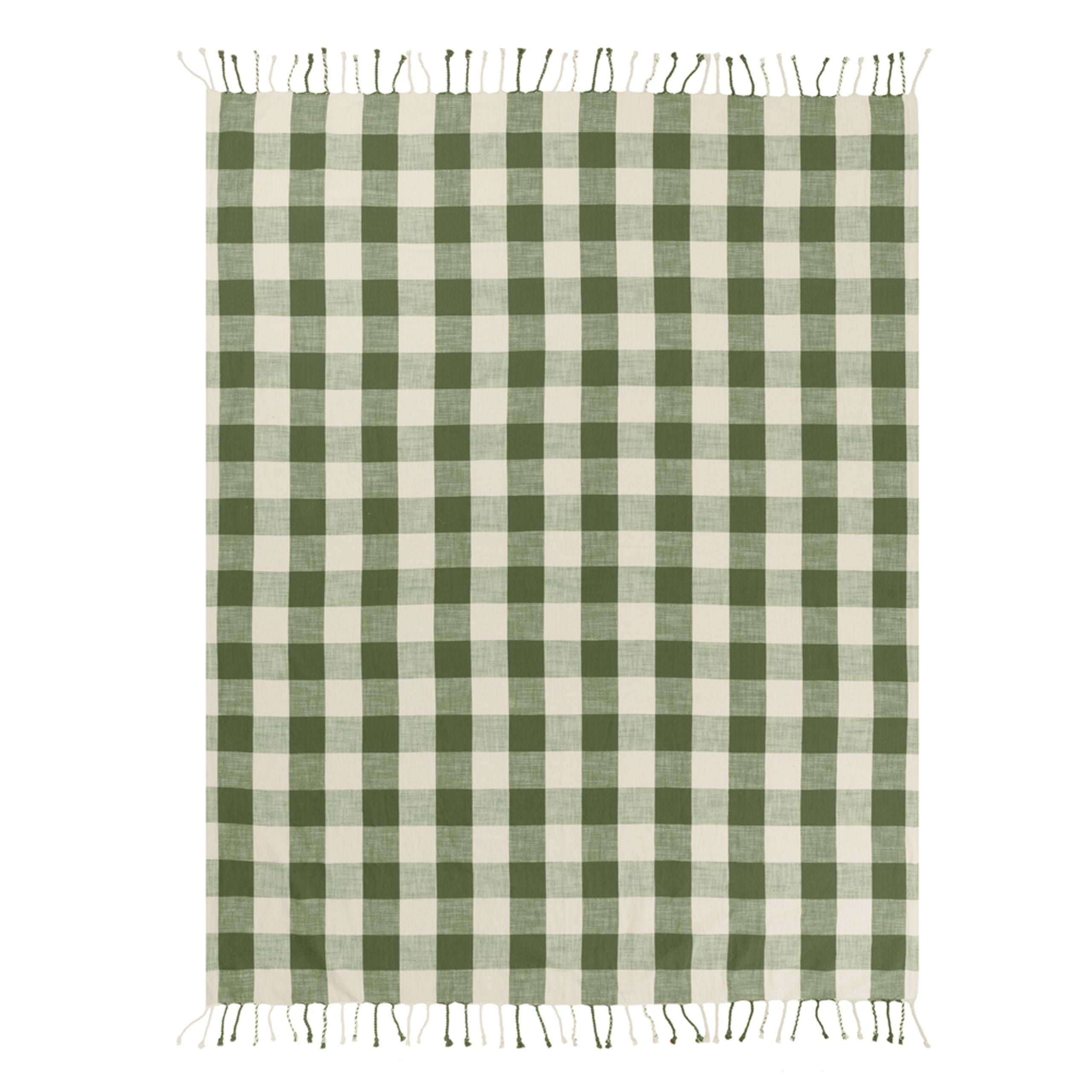 Chesil Check Tasselled 100% Cotton Throw