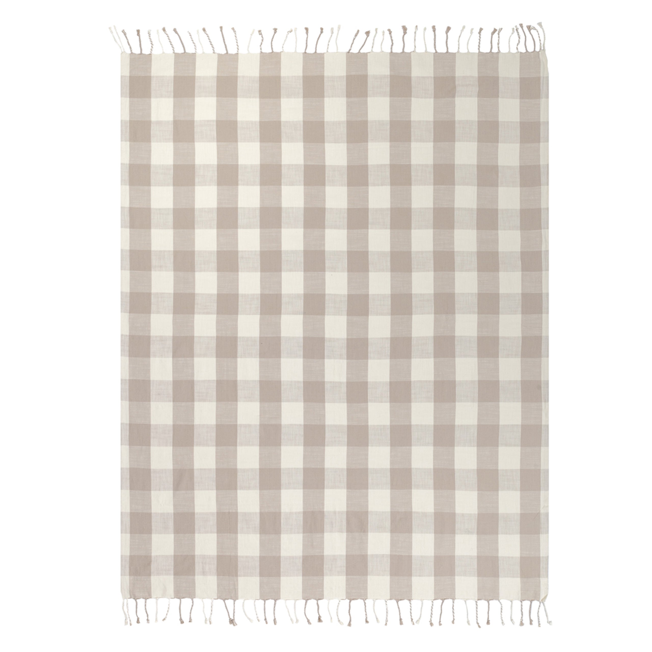 Chesil Check Tasselled 100% Cotton Throw