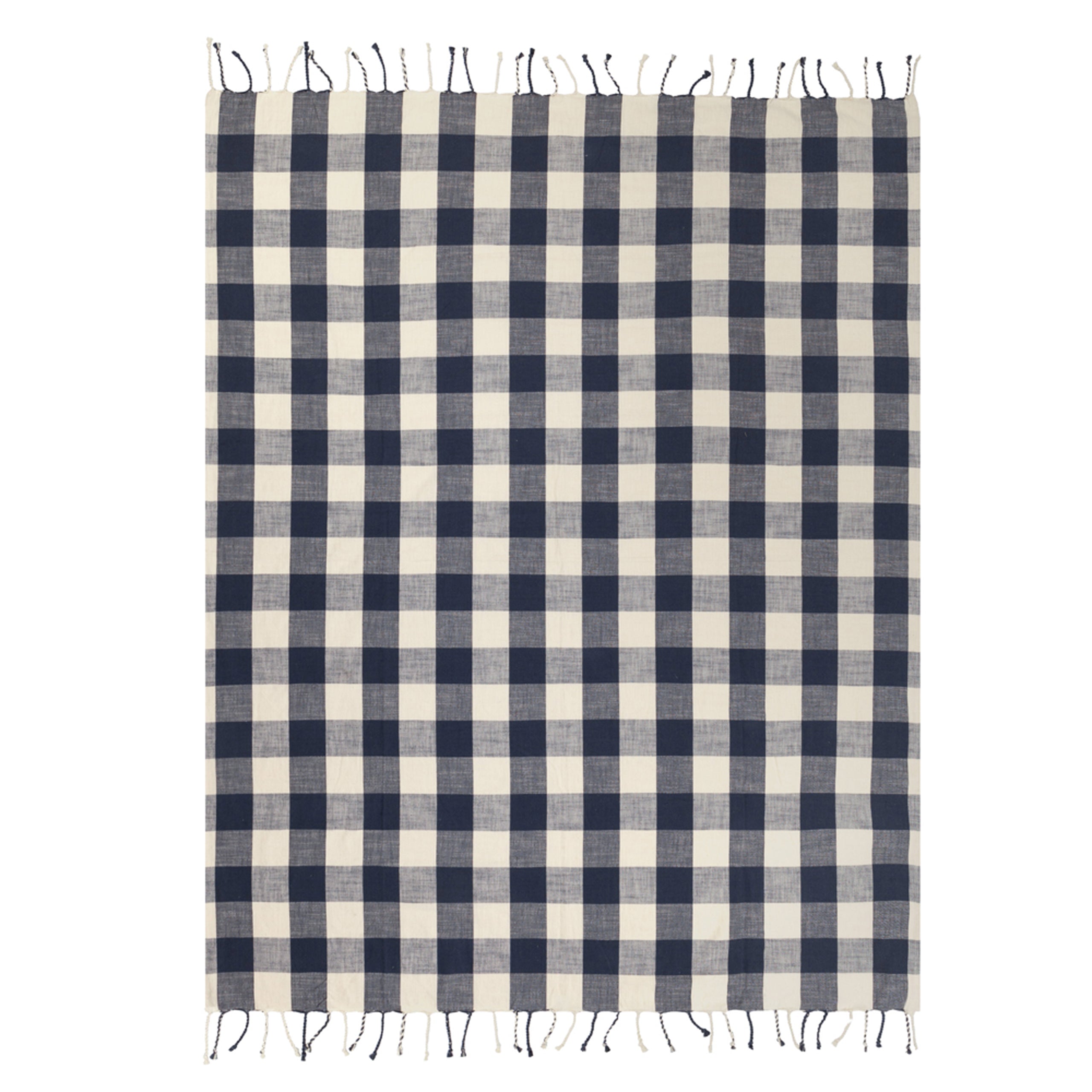 Chesil Check Tasselled 100% Cotton Throw