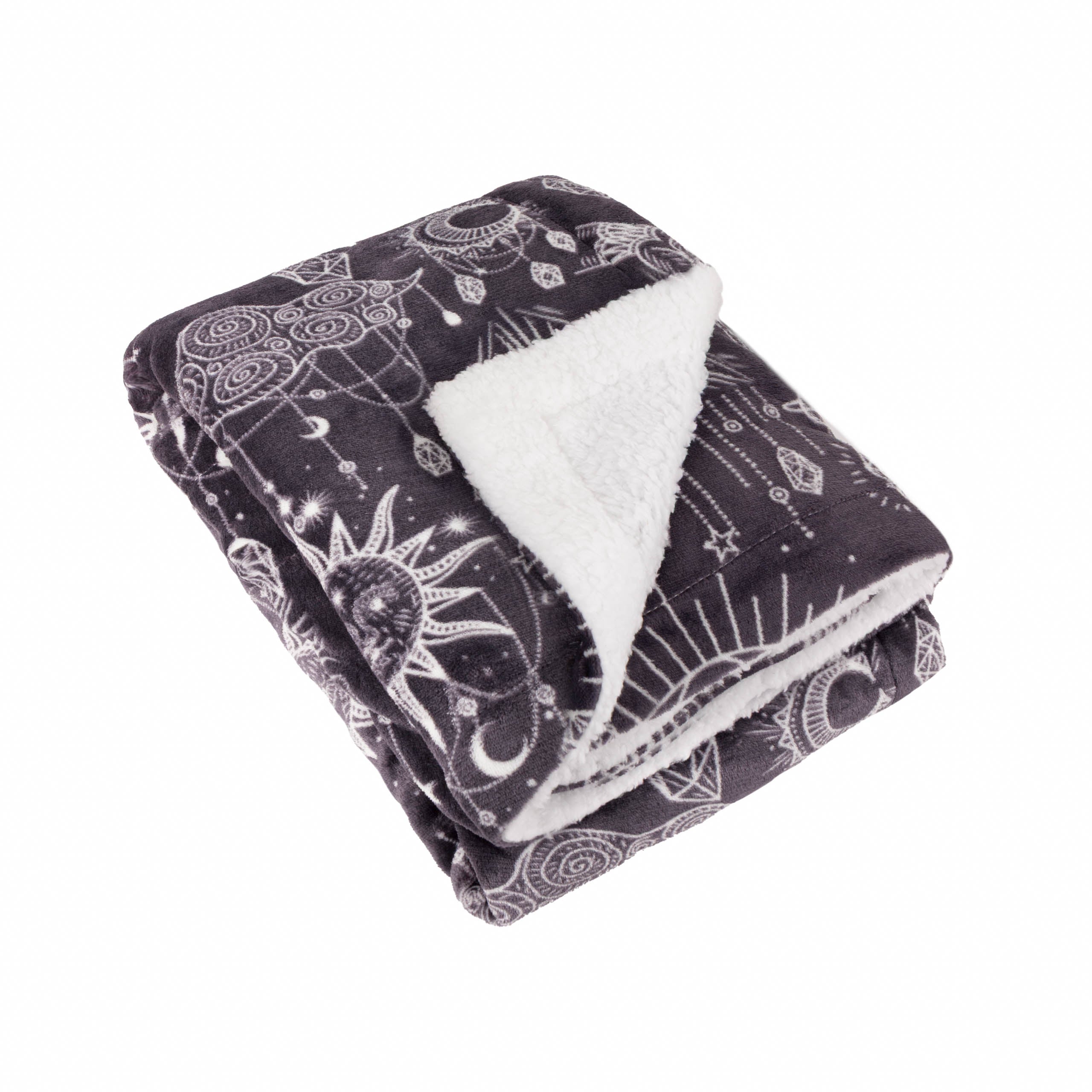 Constellation Printed Sherpa Fleece Throw