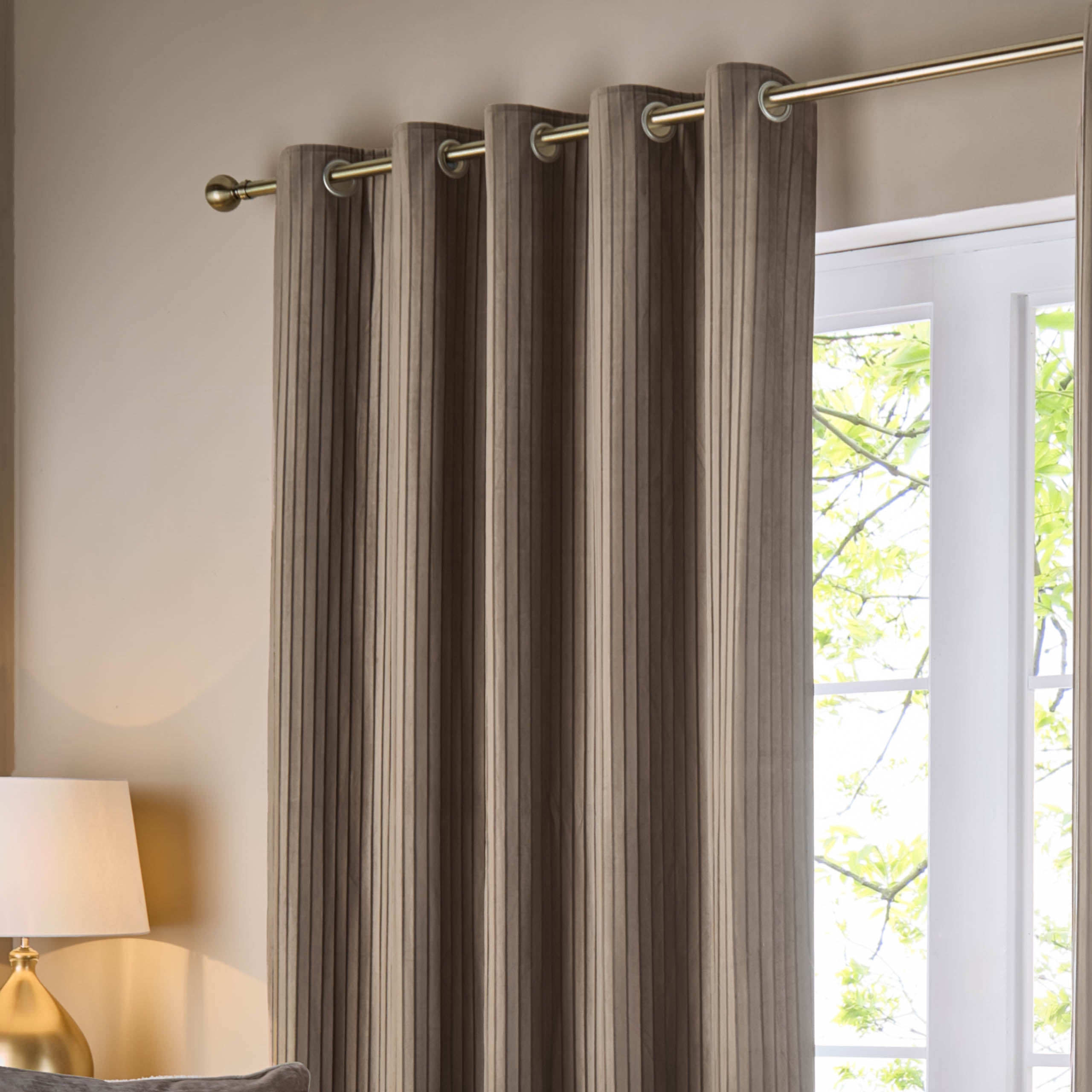 Corinthian Velvet Room Darkening Eyelet Curtains