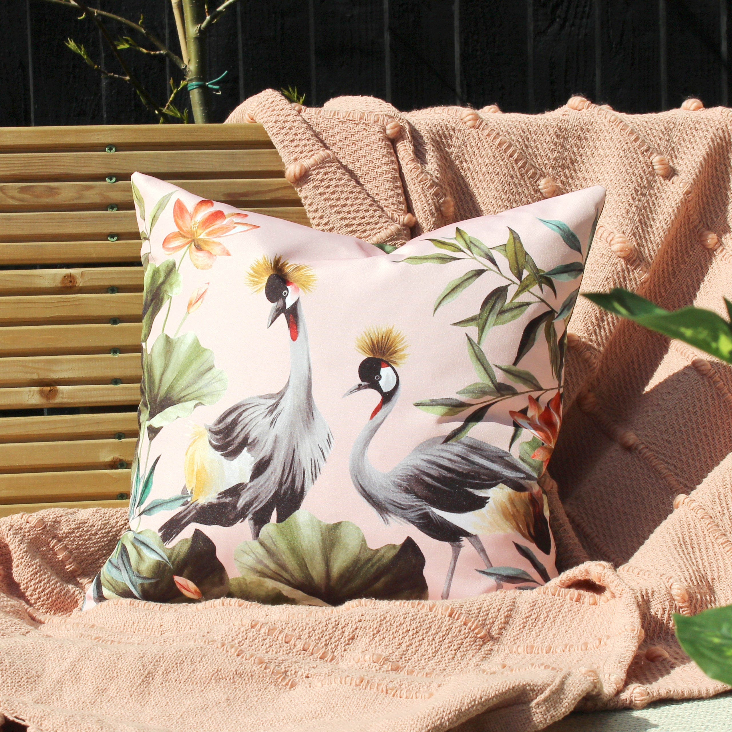 Cranes Outdoor Cushion