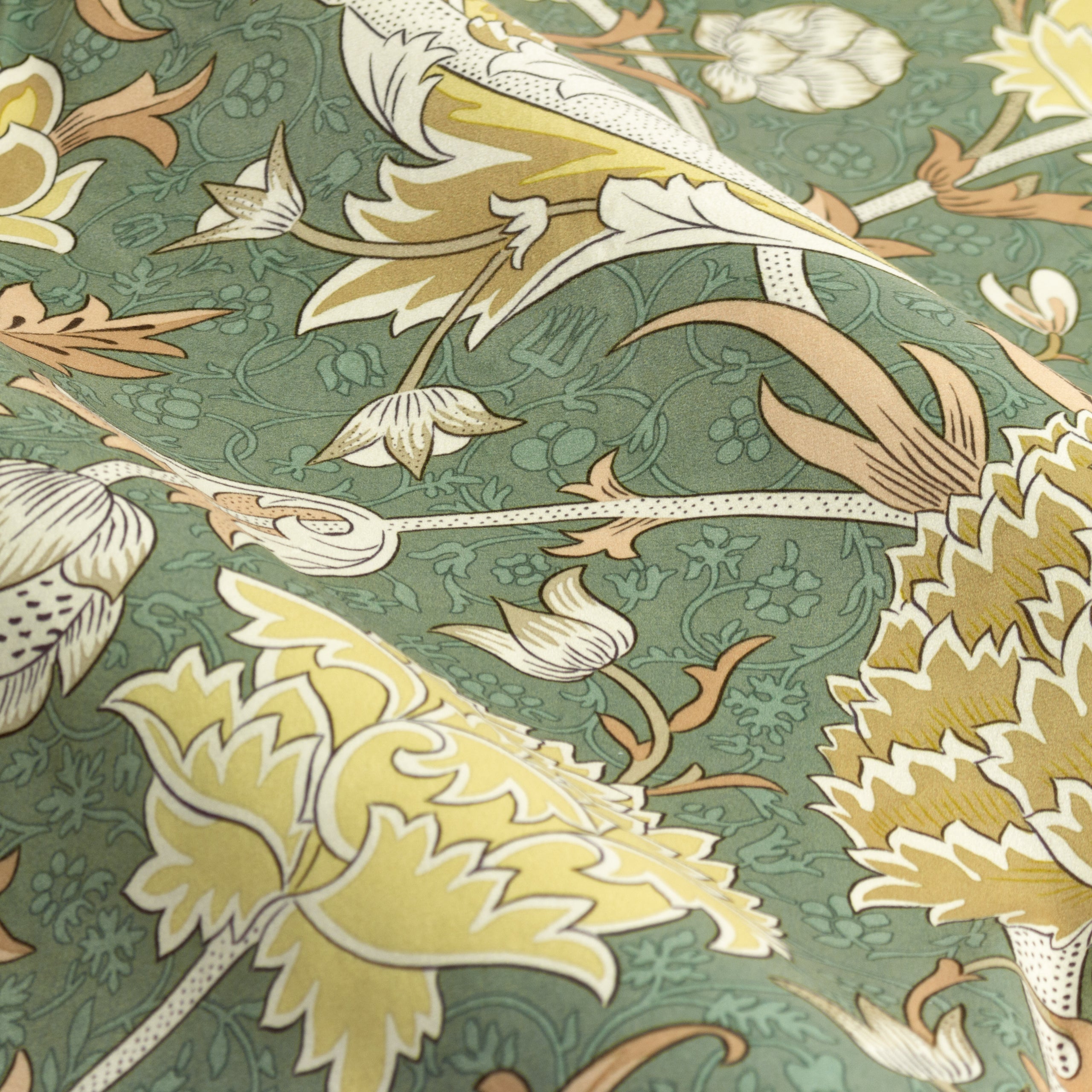 Cray Floral Velvet Pencil Pleat Curtains