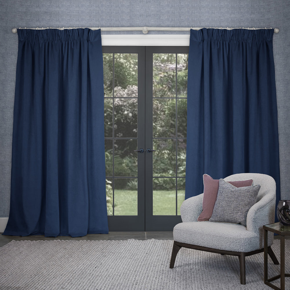 Cube Velvet Pencil Pleat Curtains