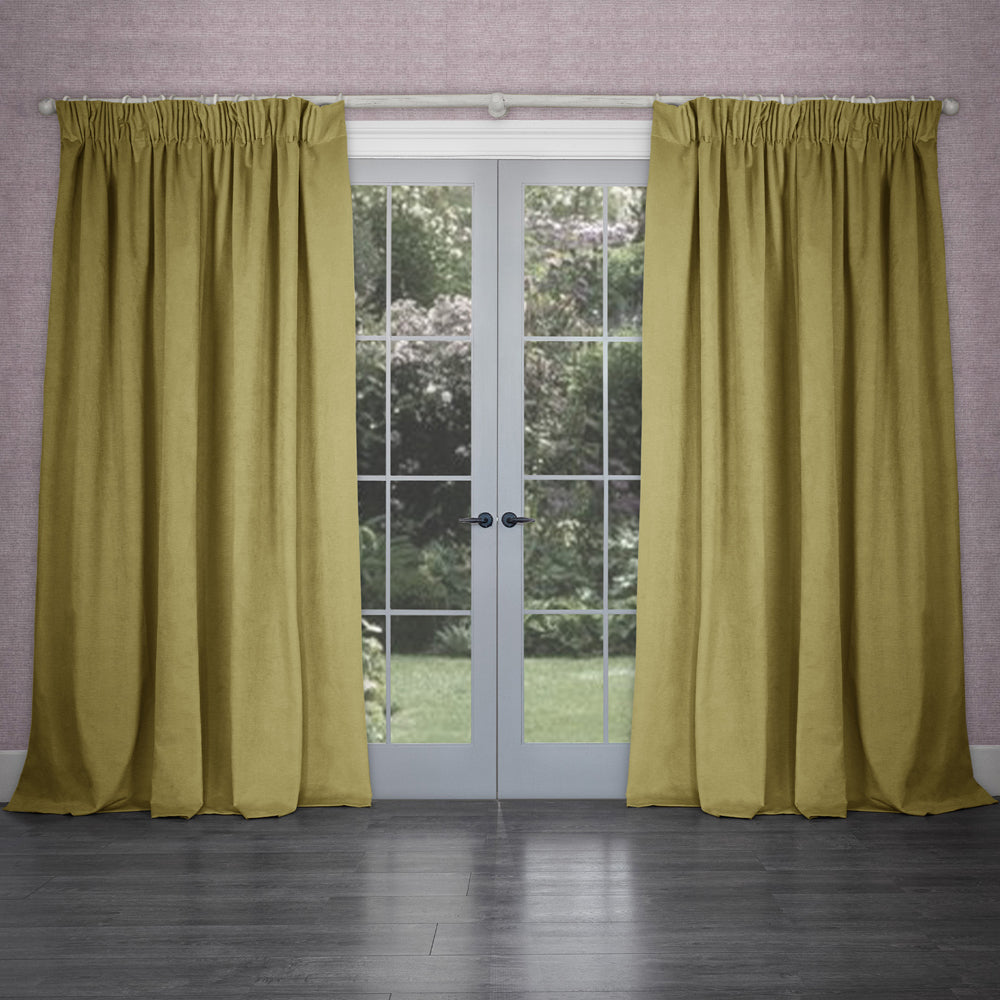 Cube Velvet Pencil Pleat Curtains
