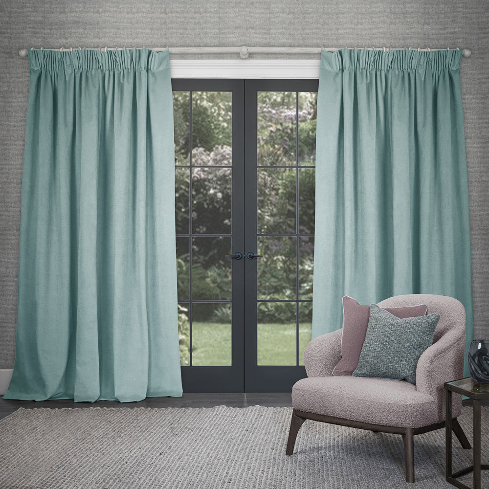 Cube Velvet Pencil Pleat Curtains