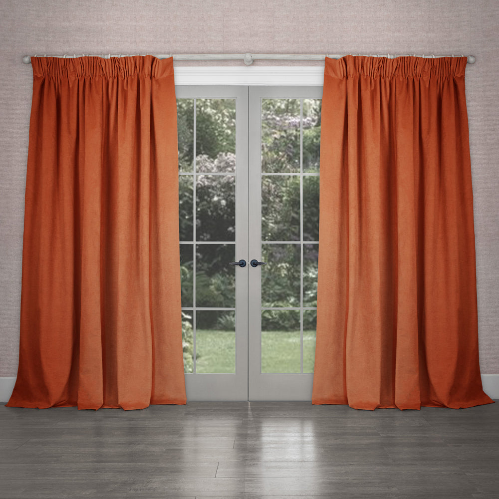 Cube Velvet Pencil Pleat Curtains
