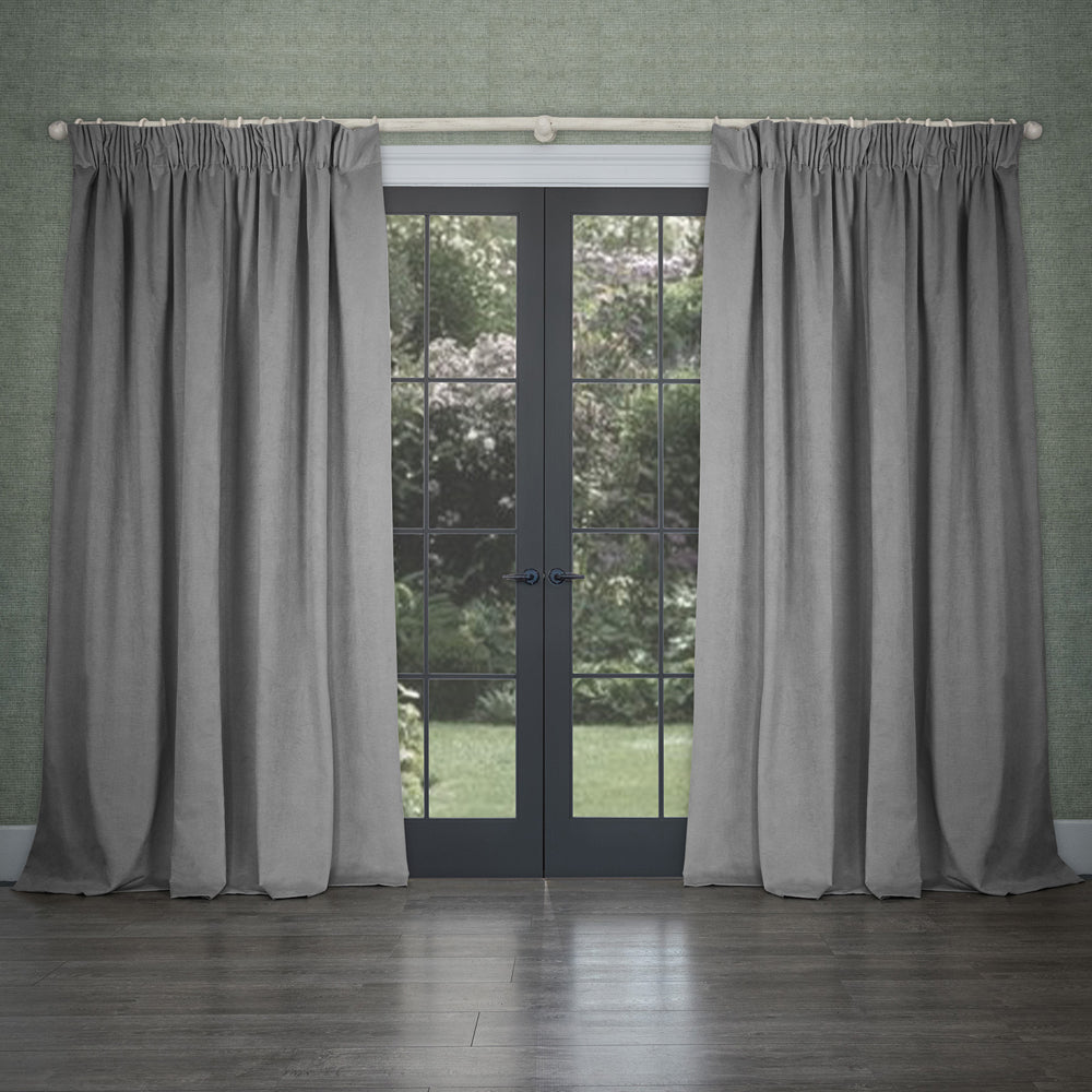 Cube Velvet Pencil Pleat Curtains