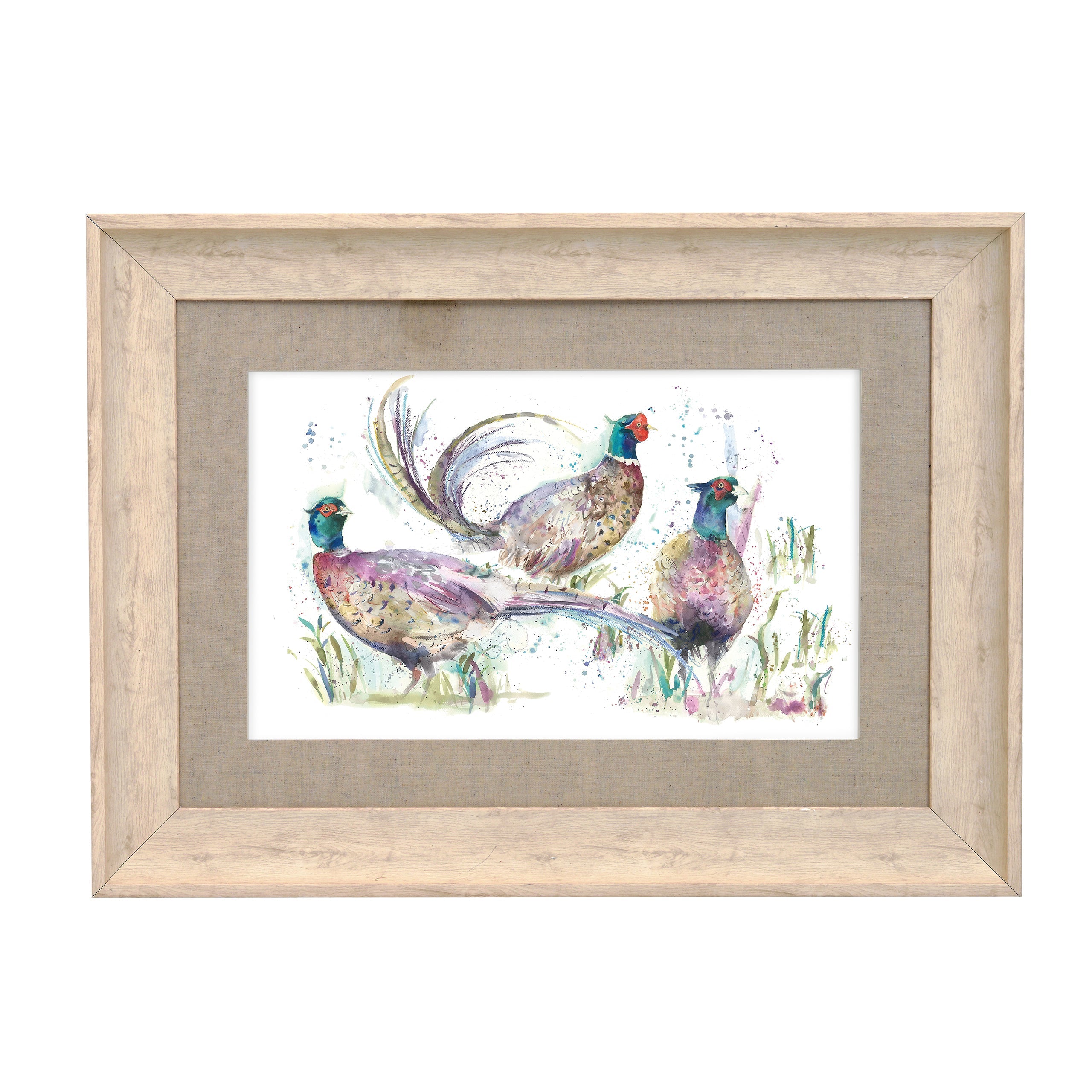Dashing Pheasants Framed Print