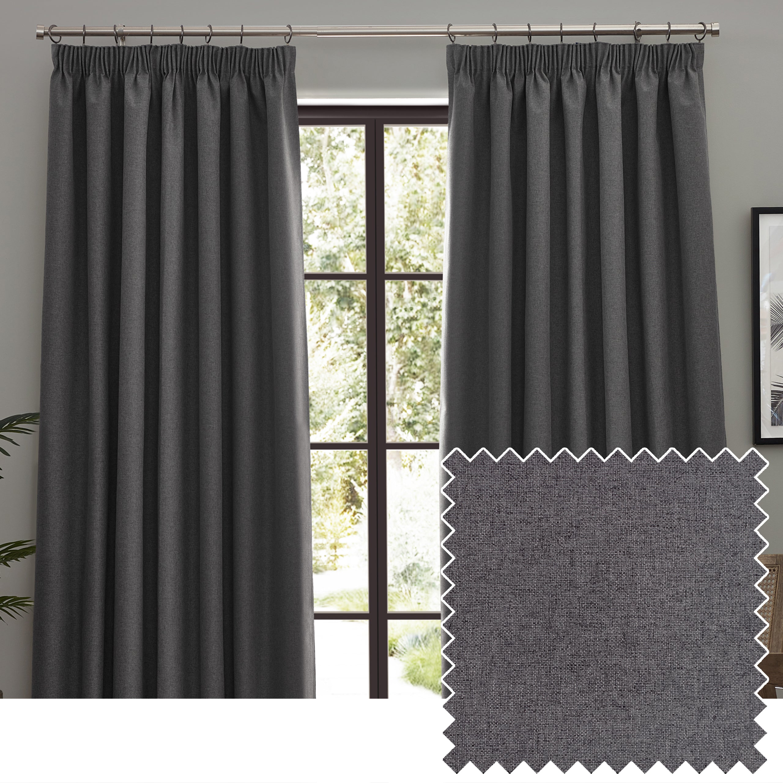 Dawn Textured Blackout Pencil Pleat Curtains