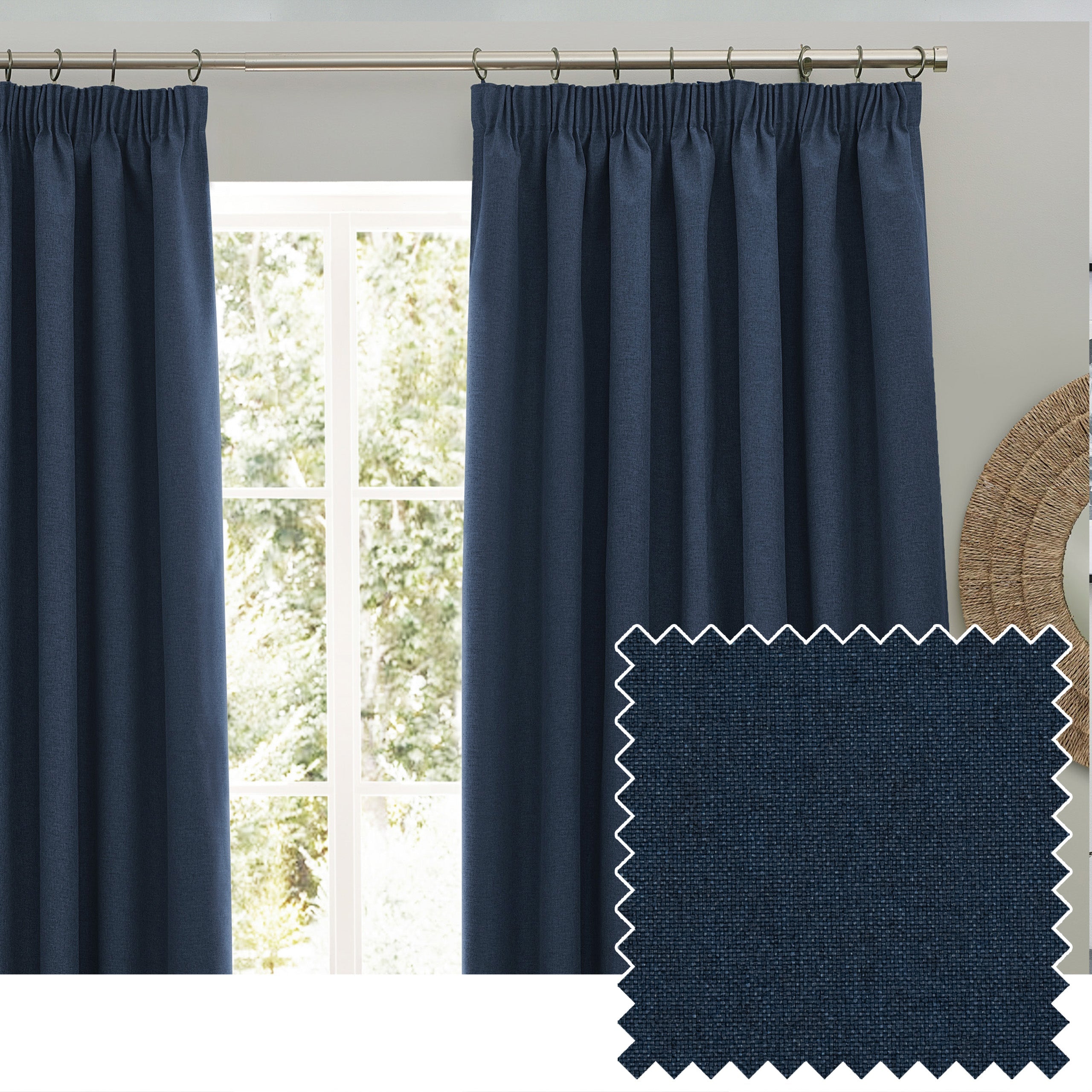 Dawn Textured Blackout Pencil Pleat Curtains
