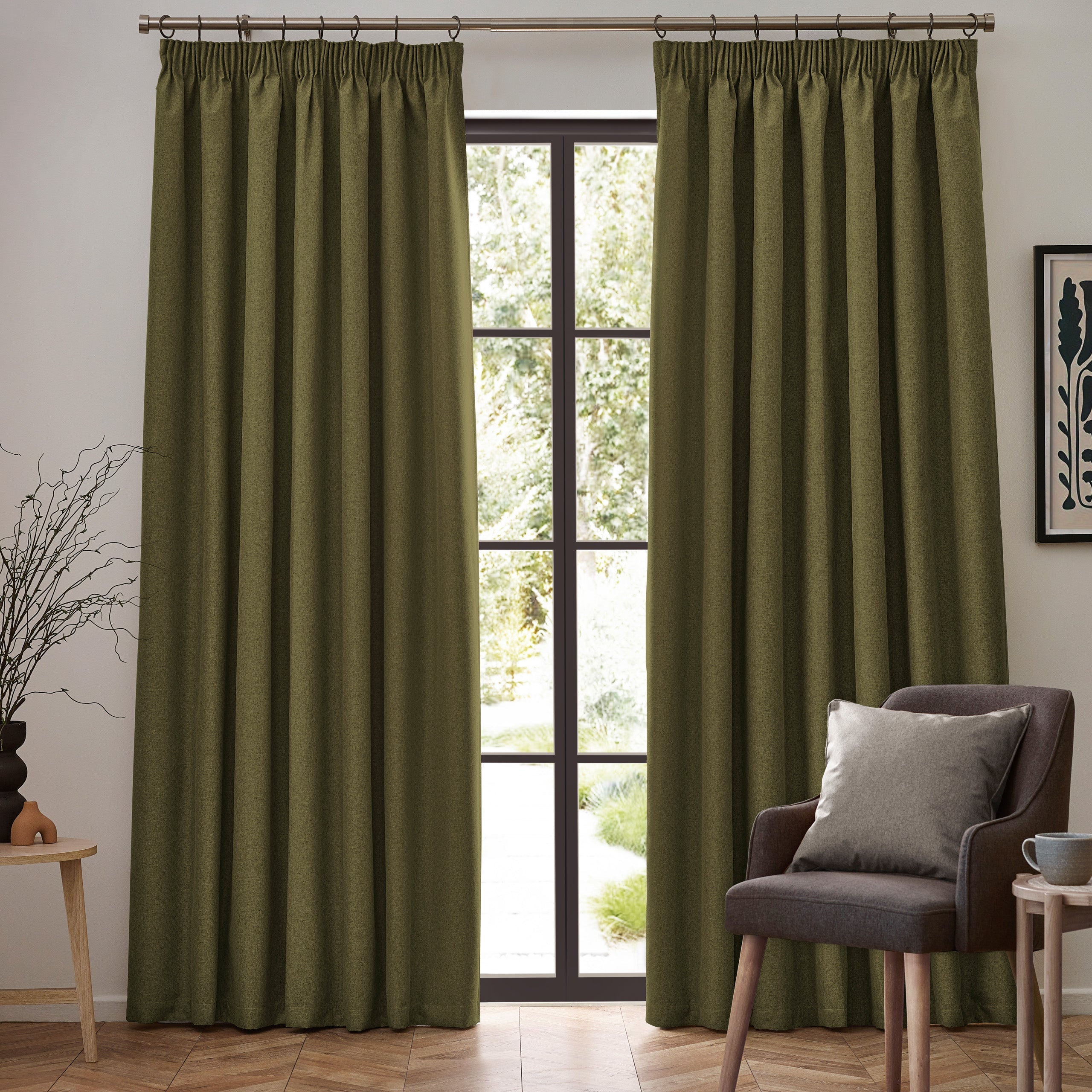 Dawn Textured Blackout Pencil Pleat Curtains