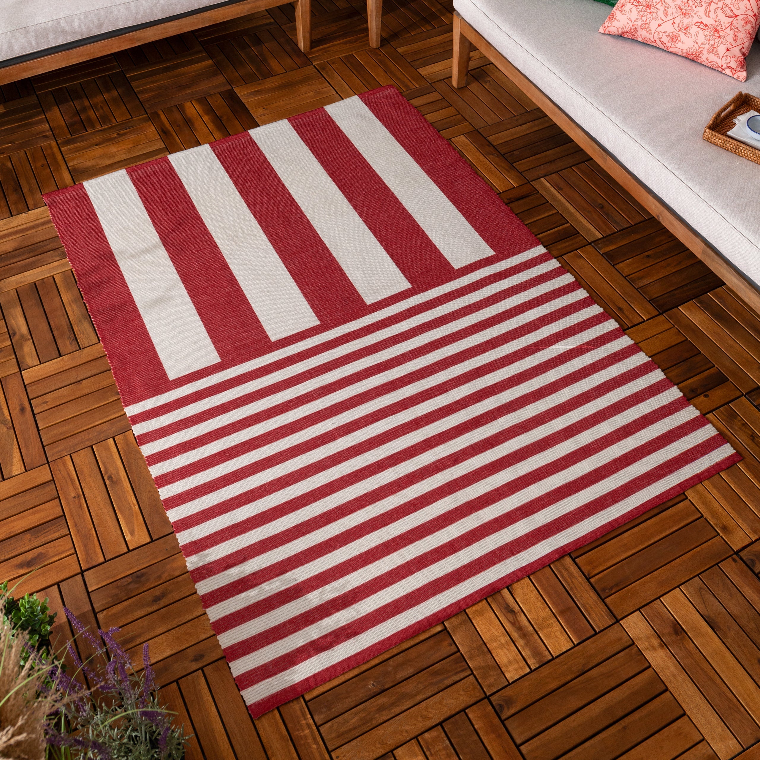 Deck Stripe Printed Indoor/Outdoor Outdoor Rug