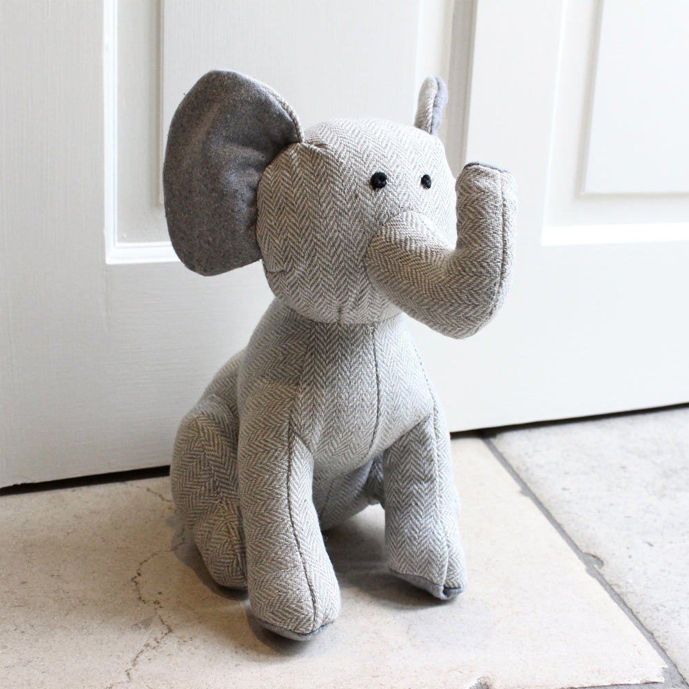 Elephant Herringbone Novelty Door Stop