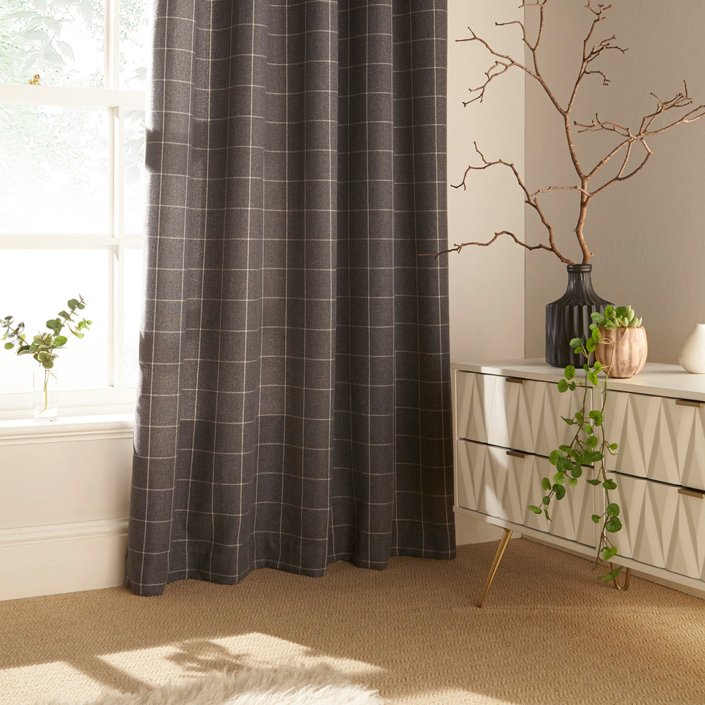 Ellis Windowpane Check Eyelet Curtains