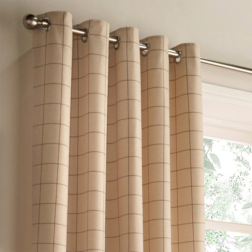 Ellis Windowpane Check Eyelet Curtains