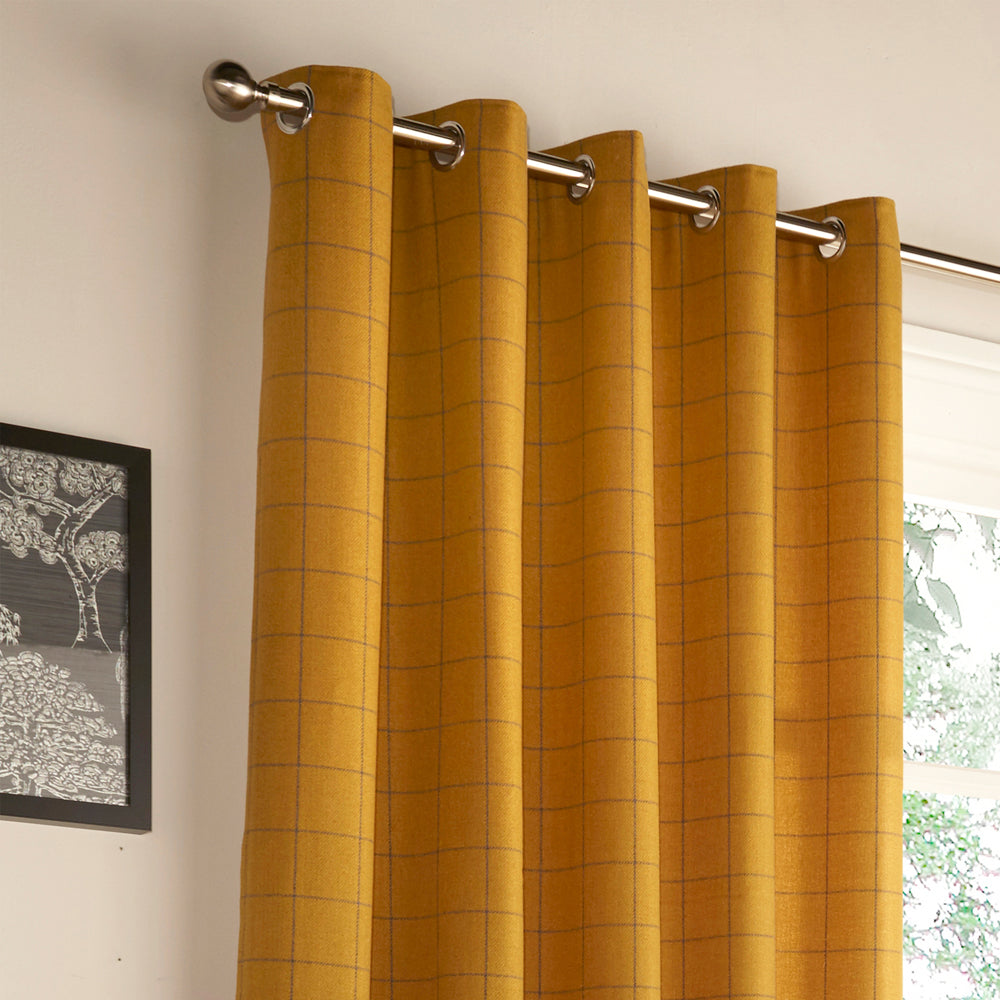 Ellis Windowpane Check Eyelet Curtains