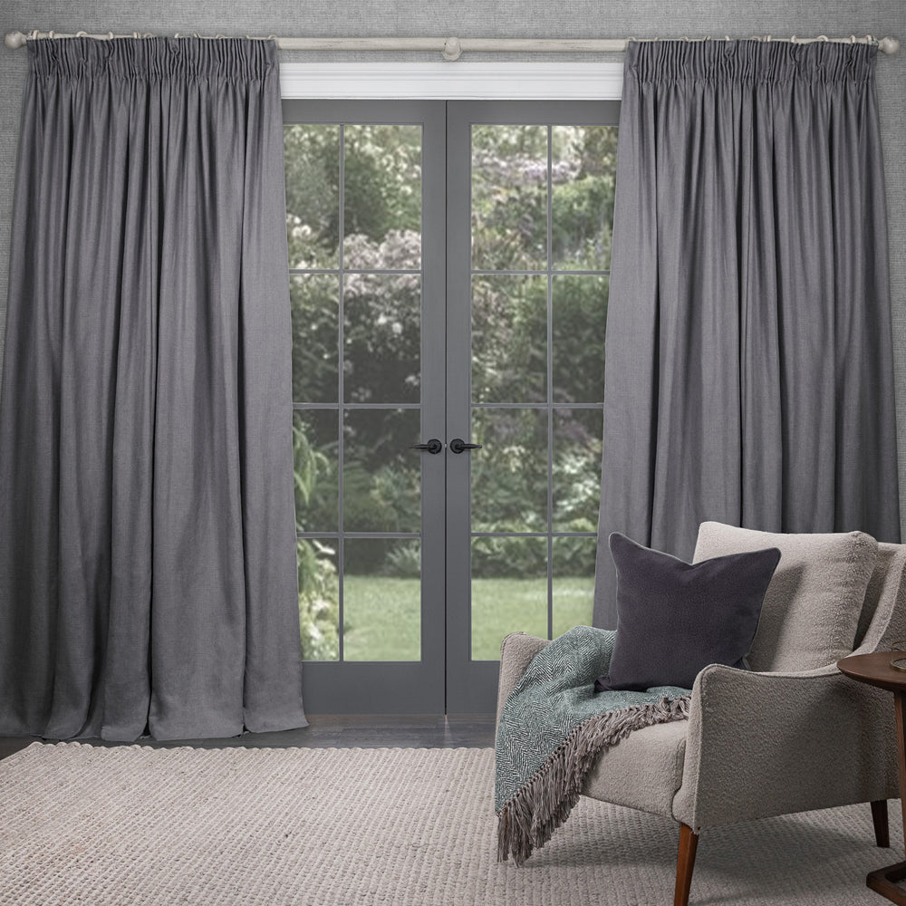 Emilio Woven Pencil Pleat Curtains