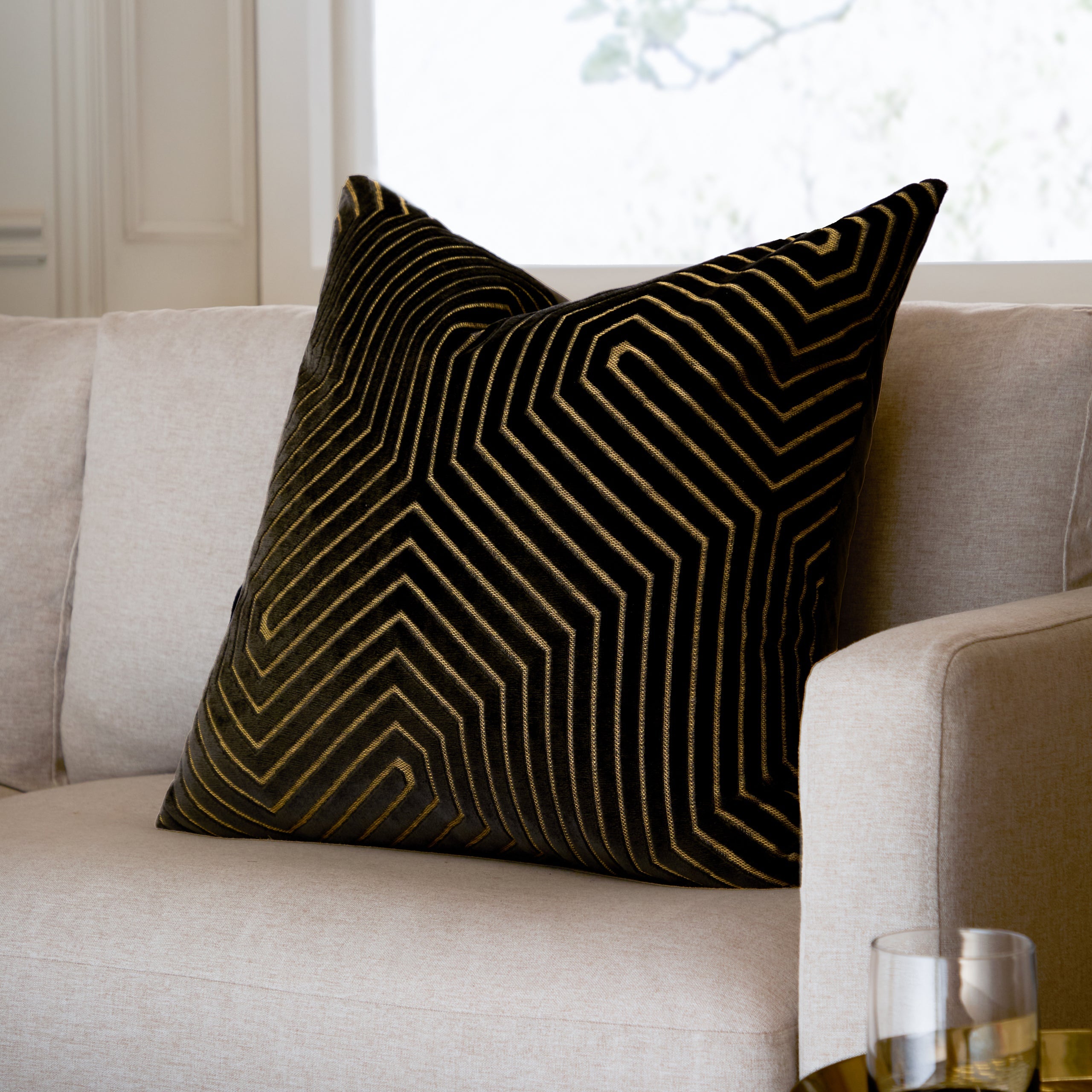 Evoke Cut Velvet Cushion