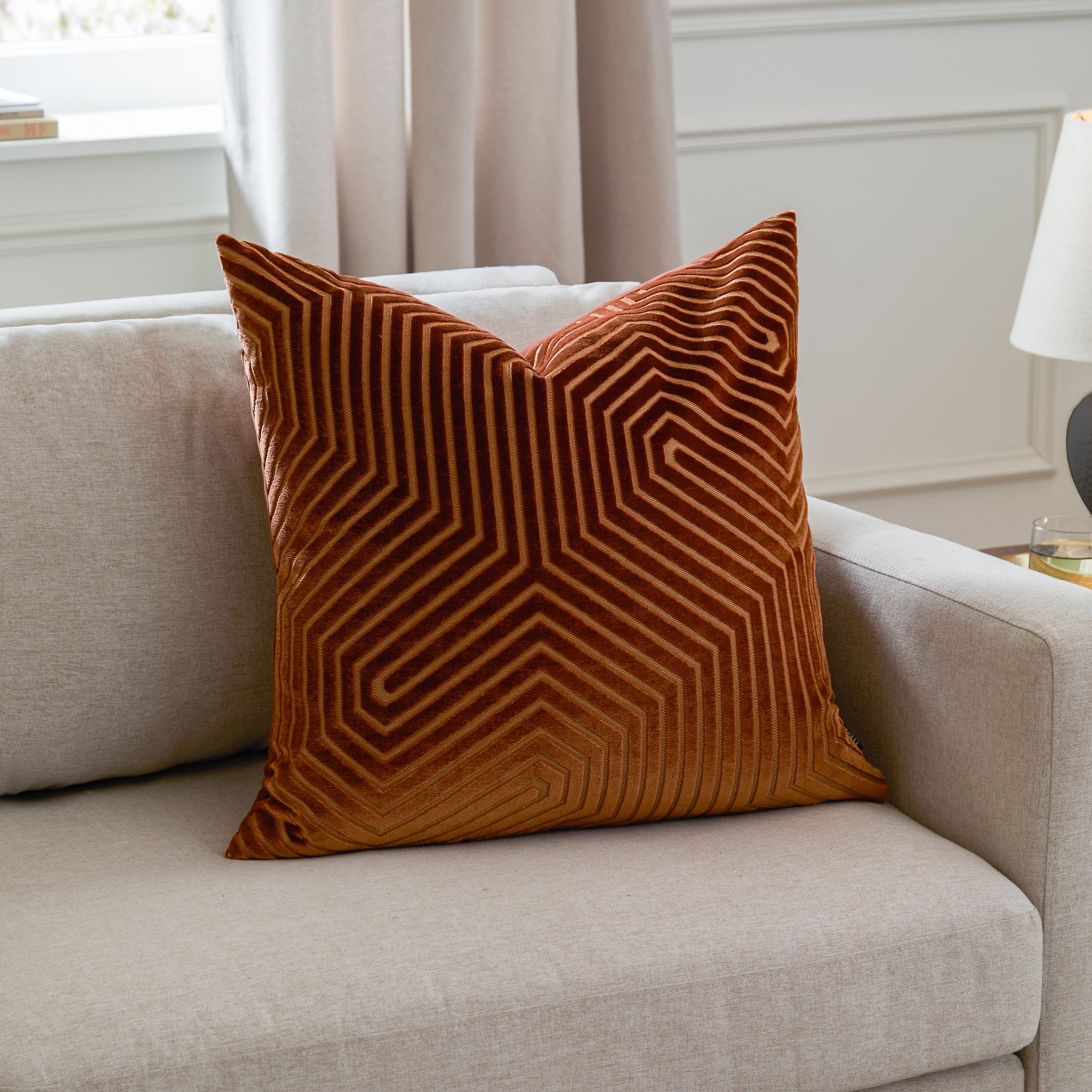 Evoke Cut Velvet Cushion