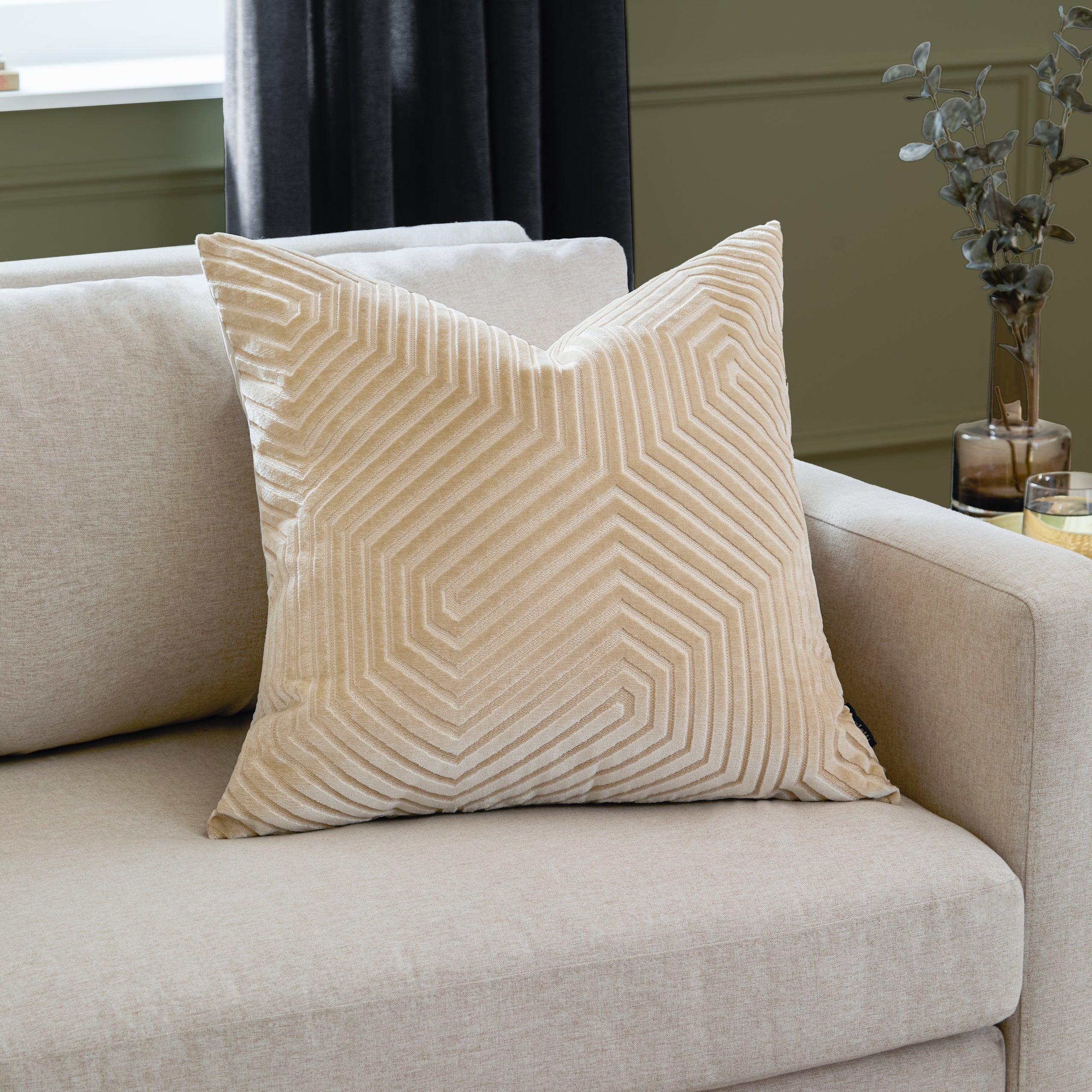 Evoke Cut Velvet Cushion