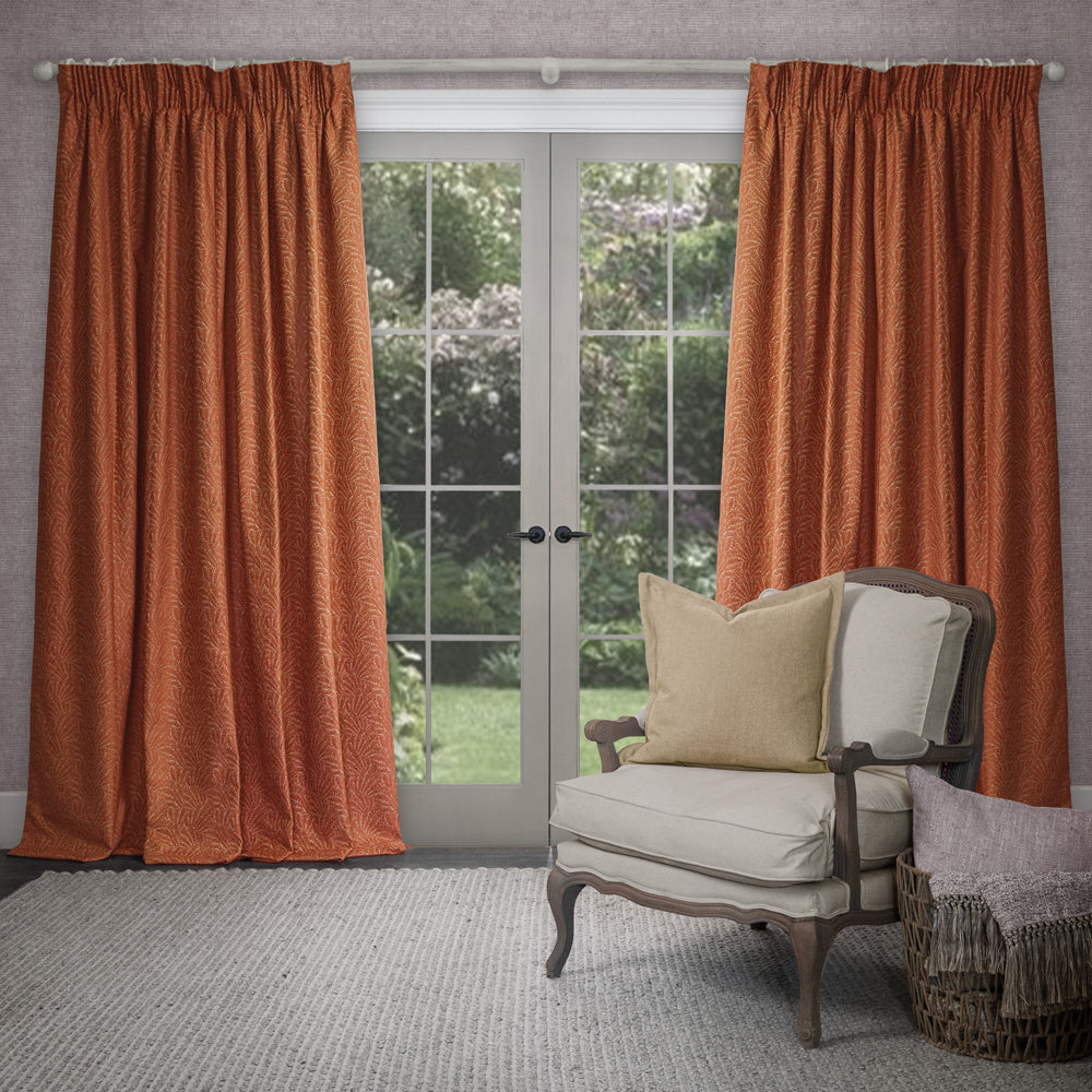 Farley Woven Chenille Pencil Pleat Curtains