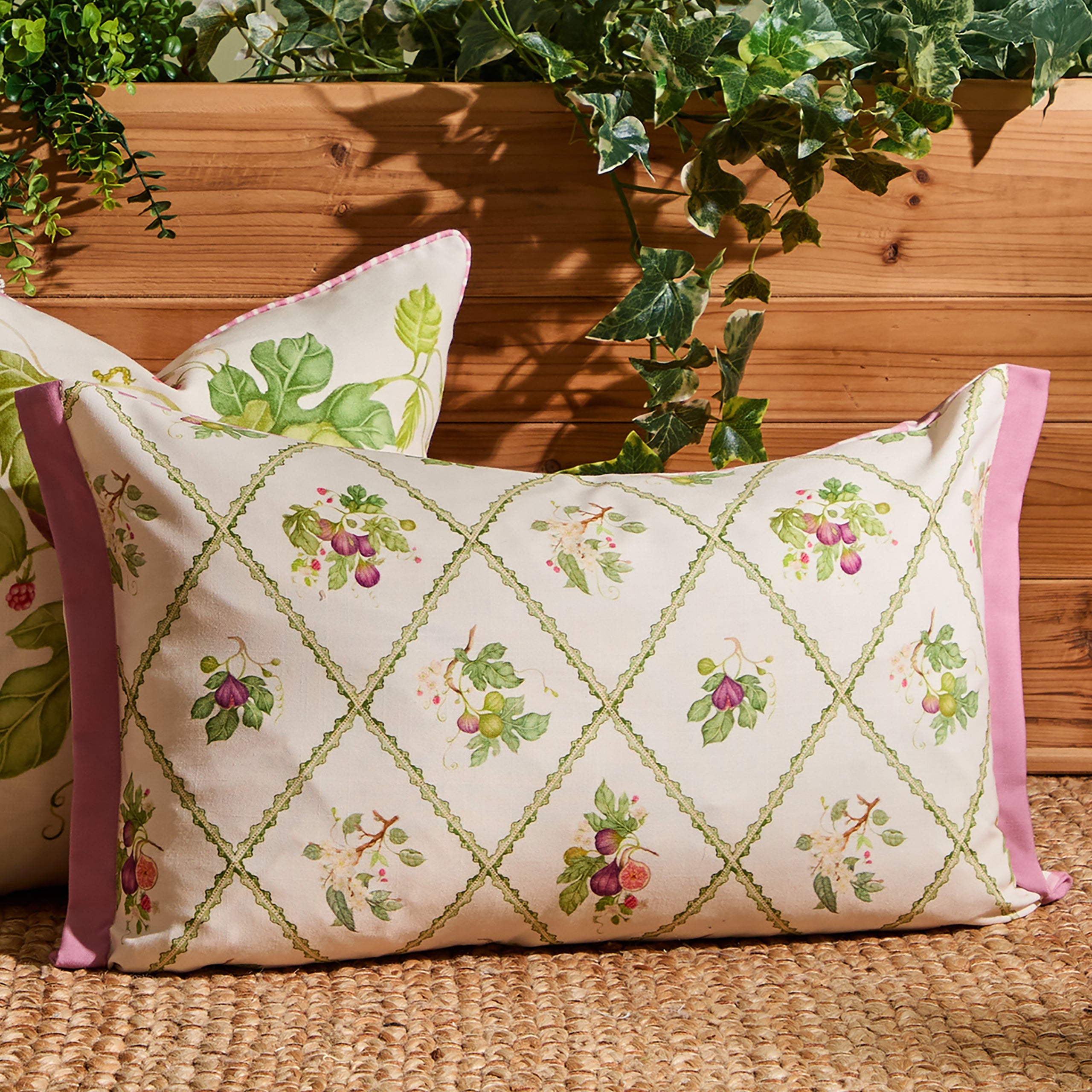 Fig Trellis Printed Outdoor Cushion