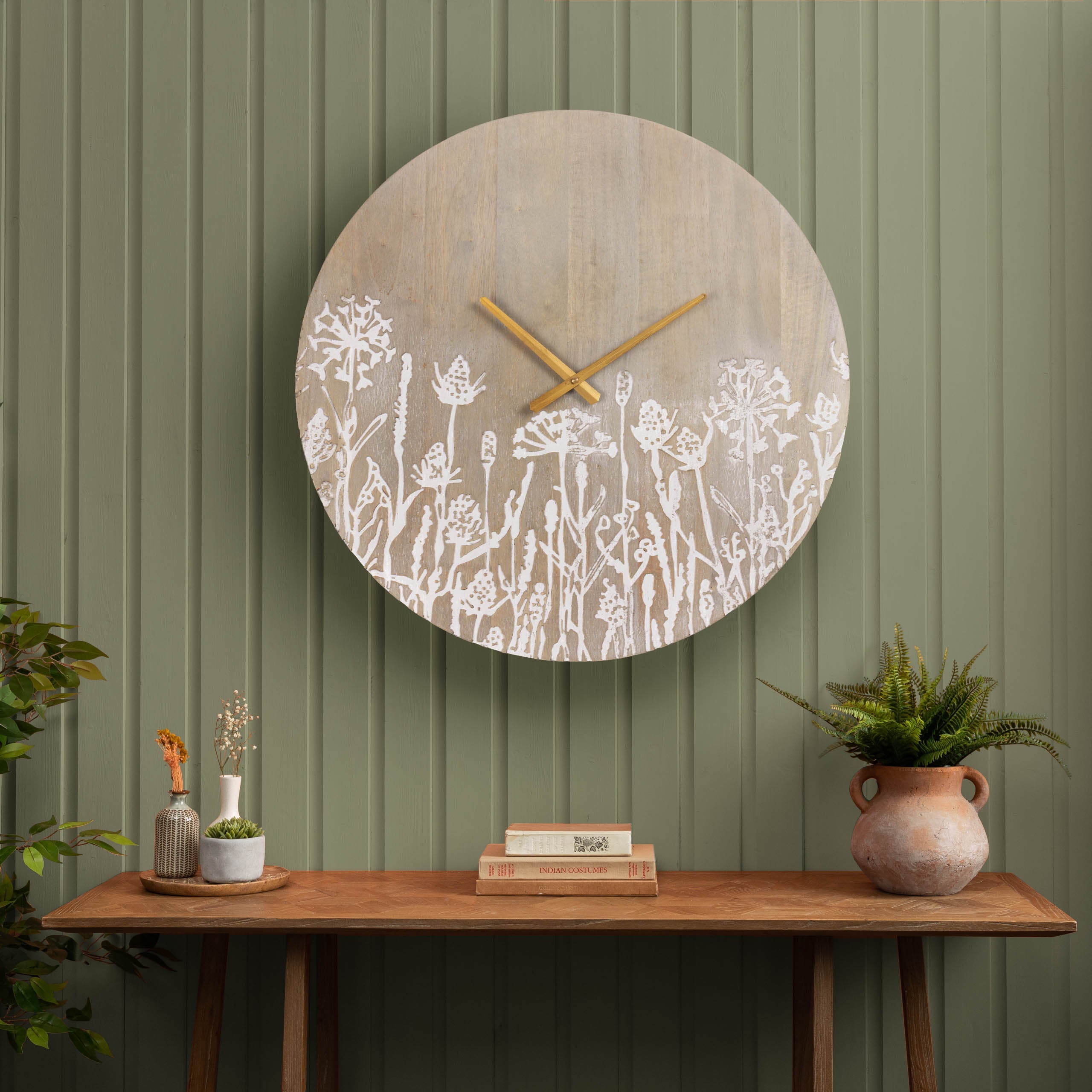 Fleur Et Faune Wooden Clock
