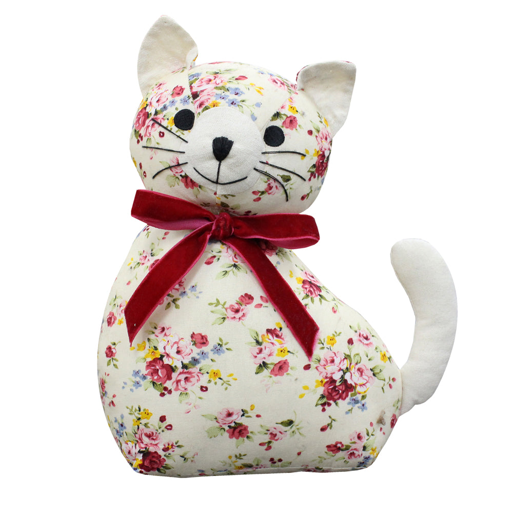Floral Cat Novelty Door Stop