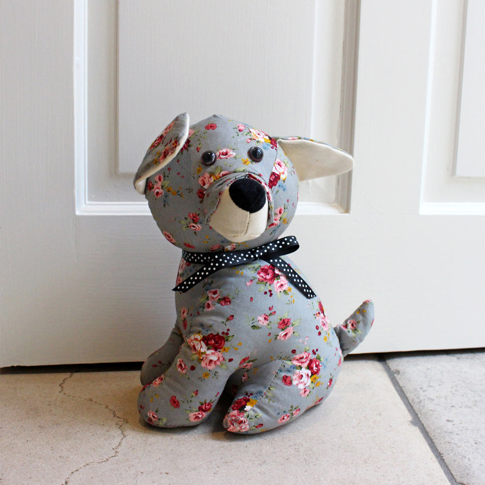 Floral Dog Novelty Door Stop